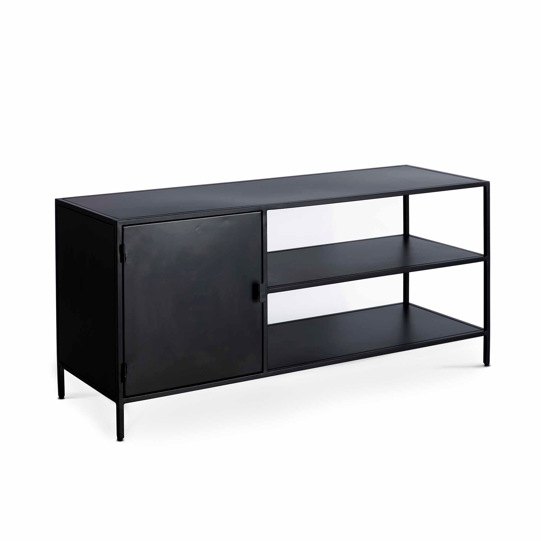 Garrick Black Metal Tv Stand For Up To 55 Screens Roseland