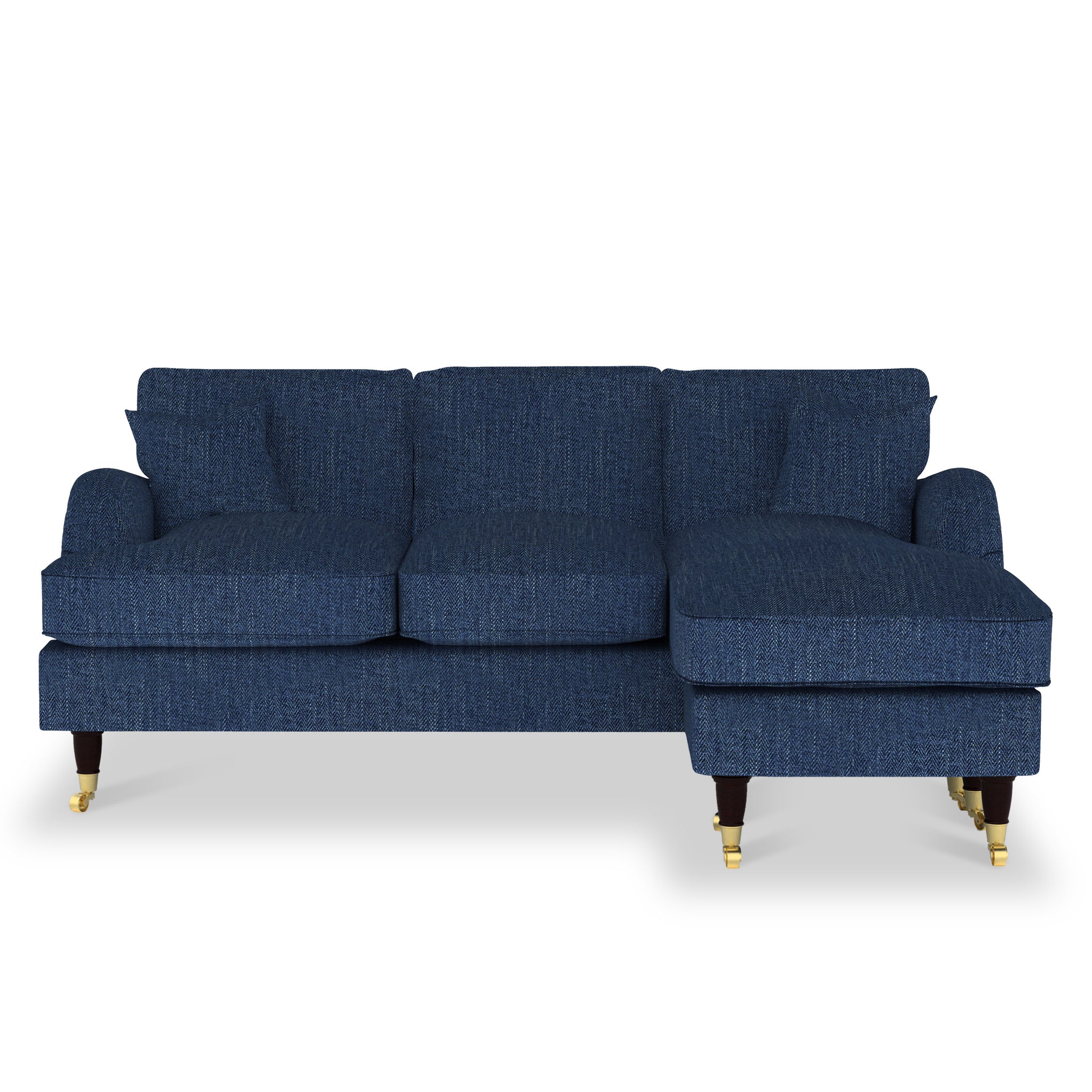 Prescott Herringbone Weave Chaise Sofas 3 Seater Couch Roseland