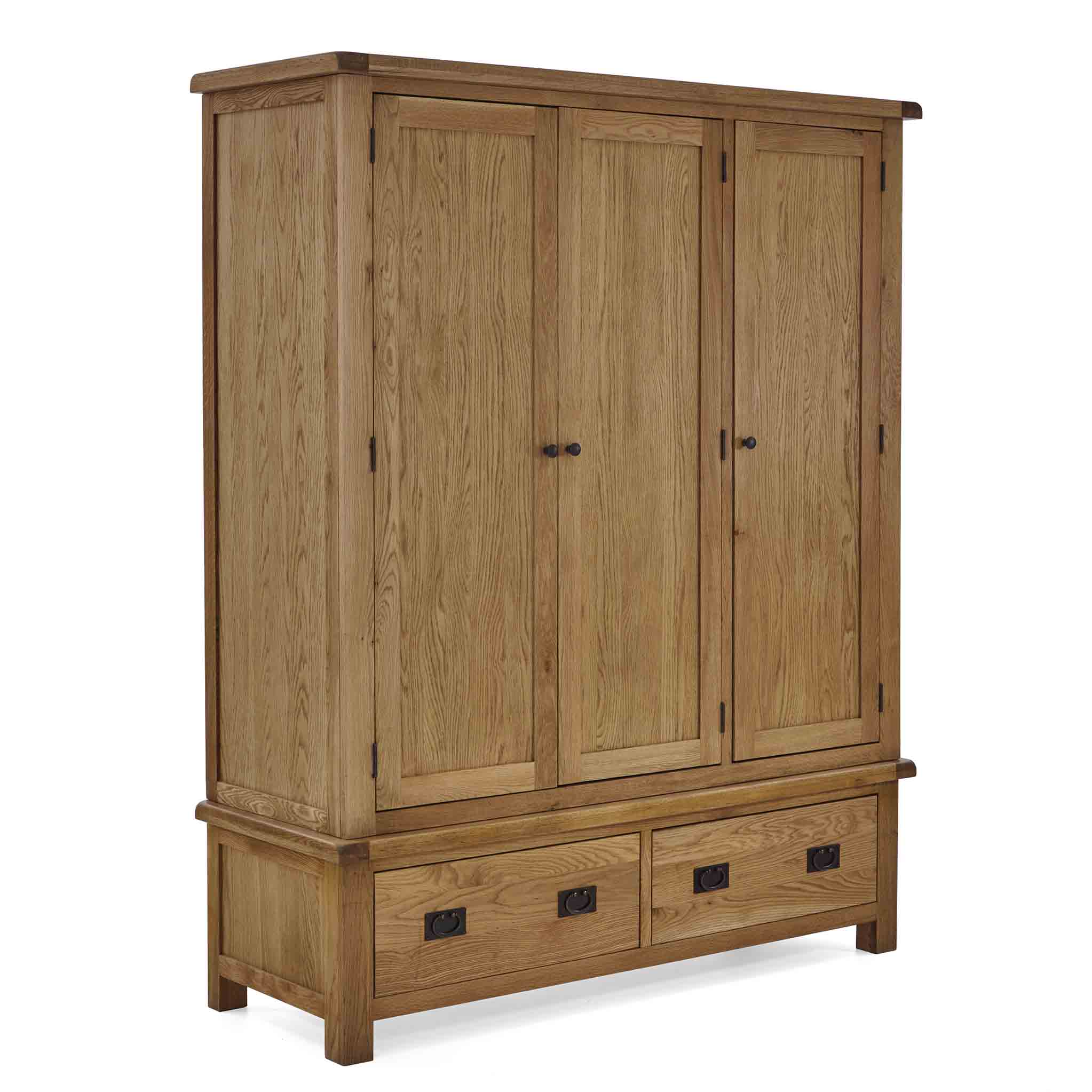 Zelah Oak Large Wardrobe With Drawers Roseland