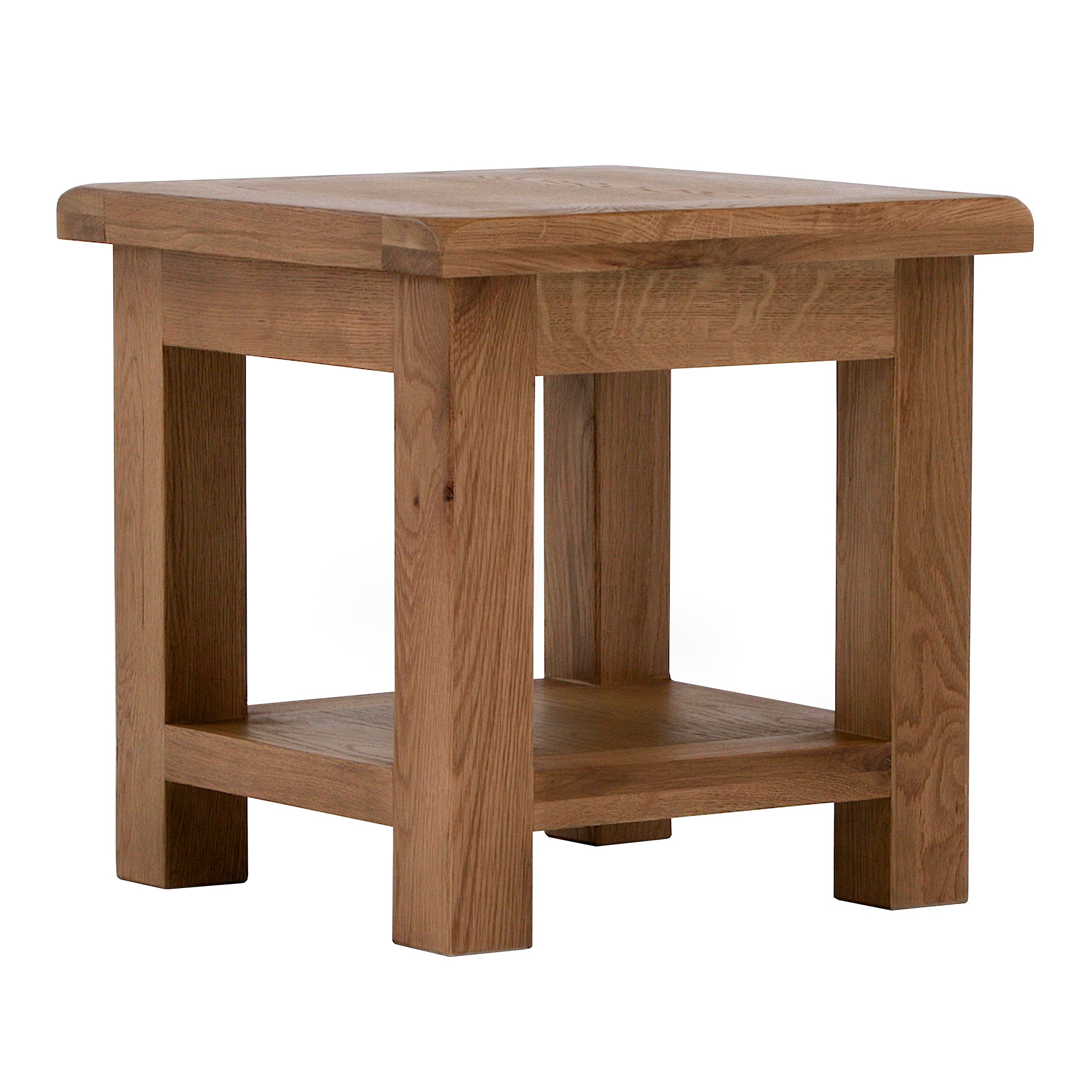 Zelah Oak Square Lamp Table Solid Wood Roseland
