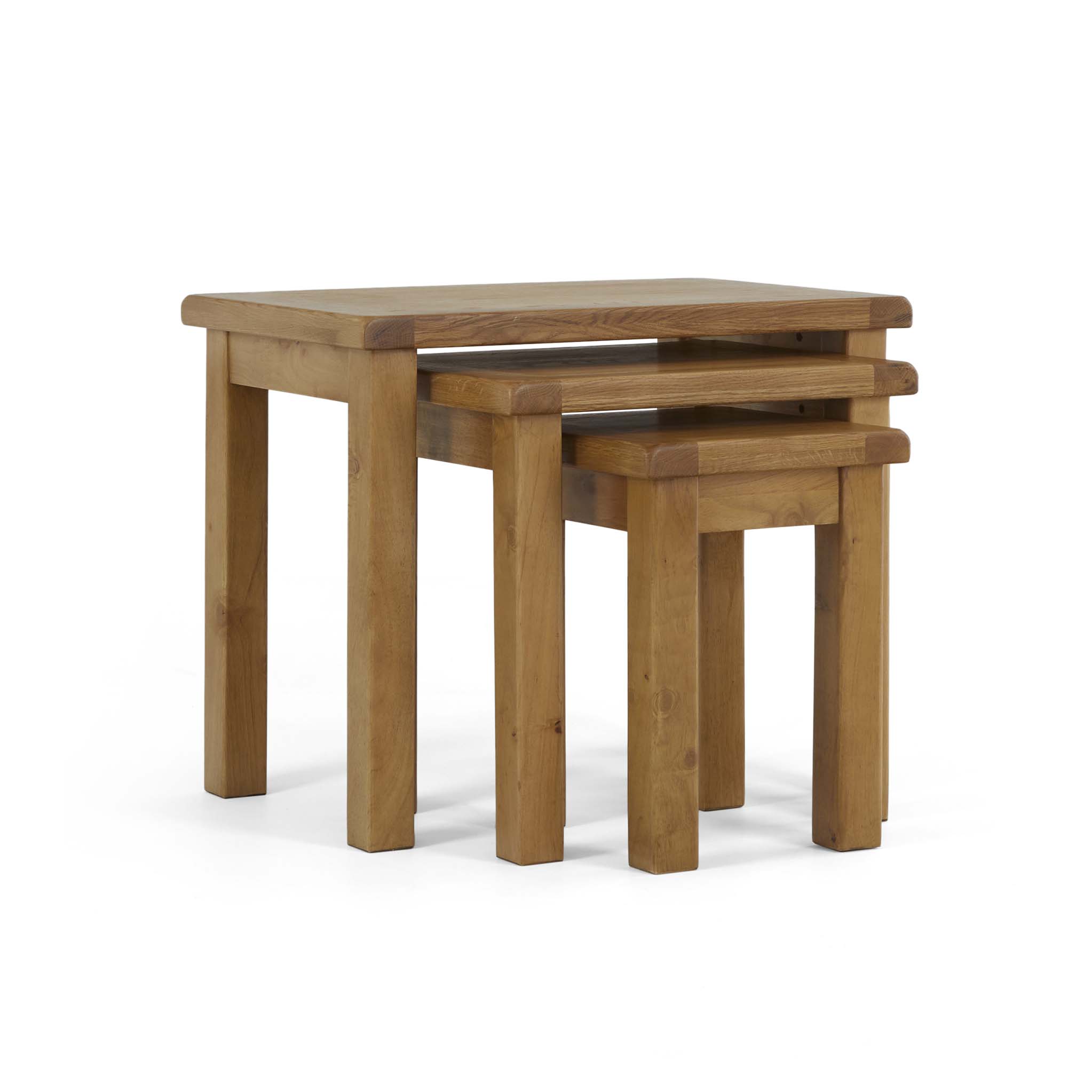 Zelah Oak Nest Of Tables 3 Nesting Side Tables Roseland