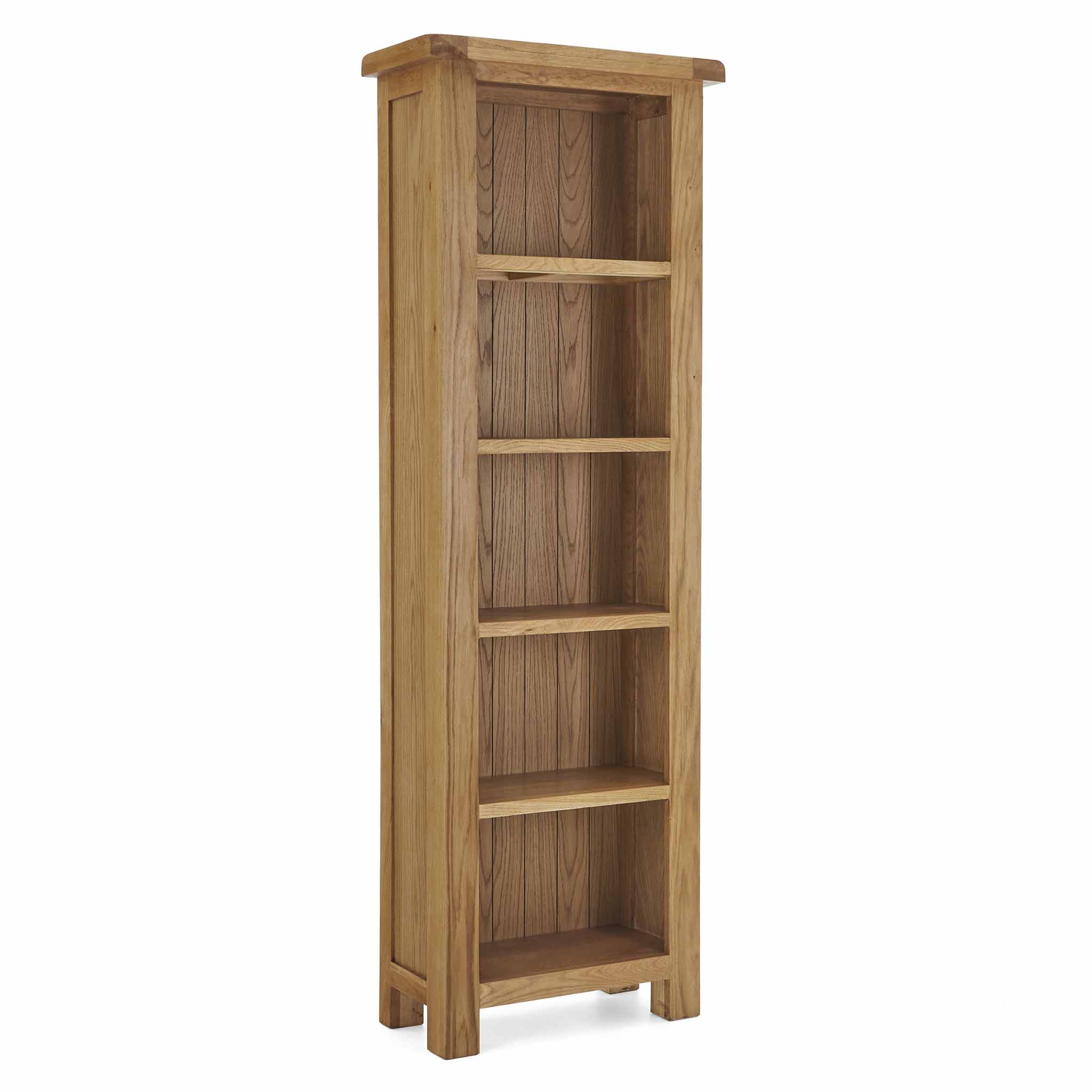 Zelah Oak Narrow Bookcase 5 Shelves Roseland