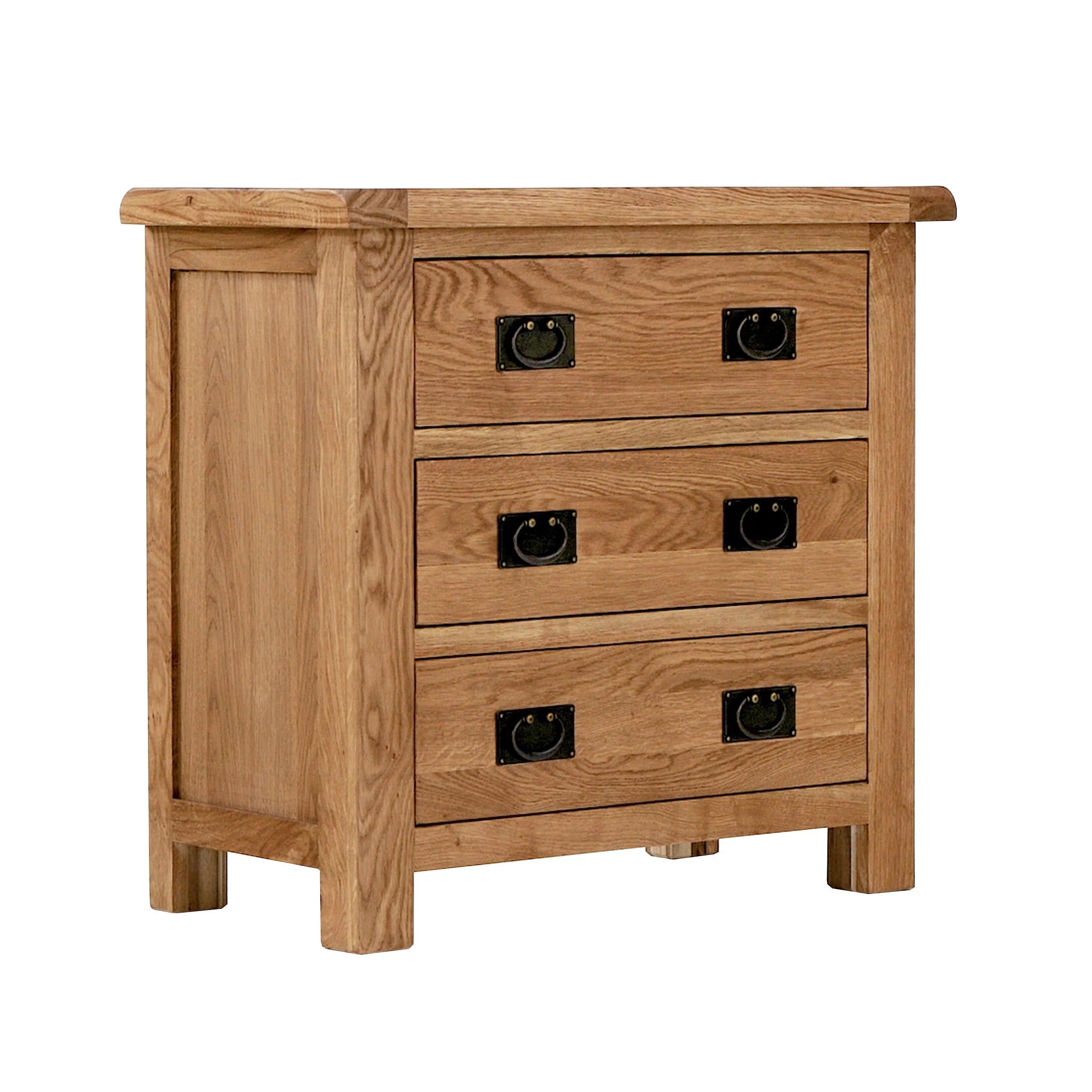 Zelah Oak 3 Drawer Chest Solid Wood Roseland