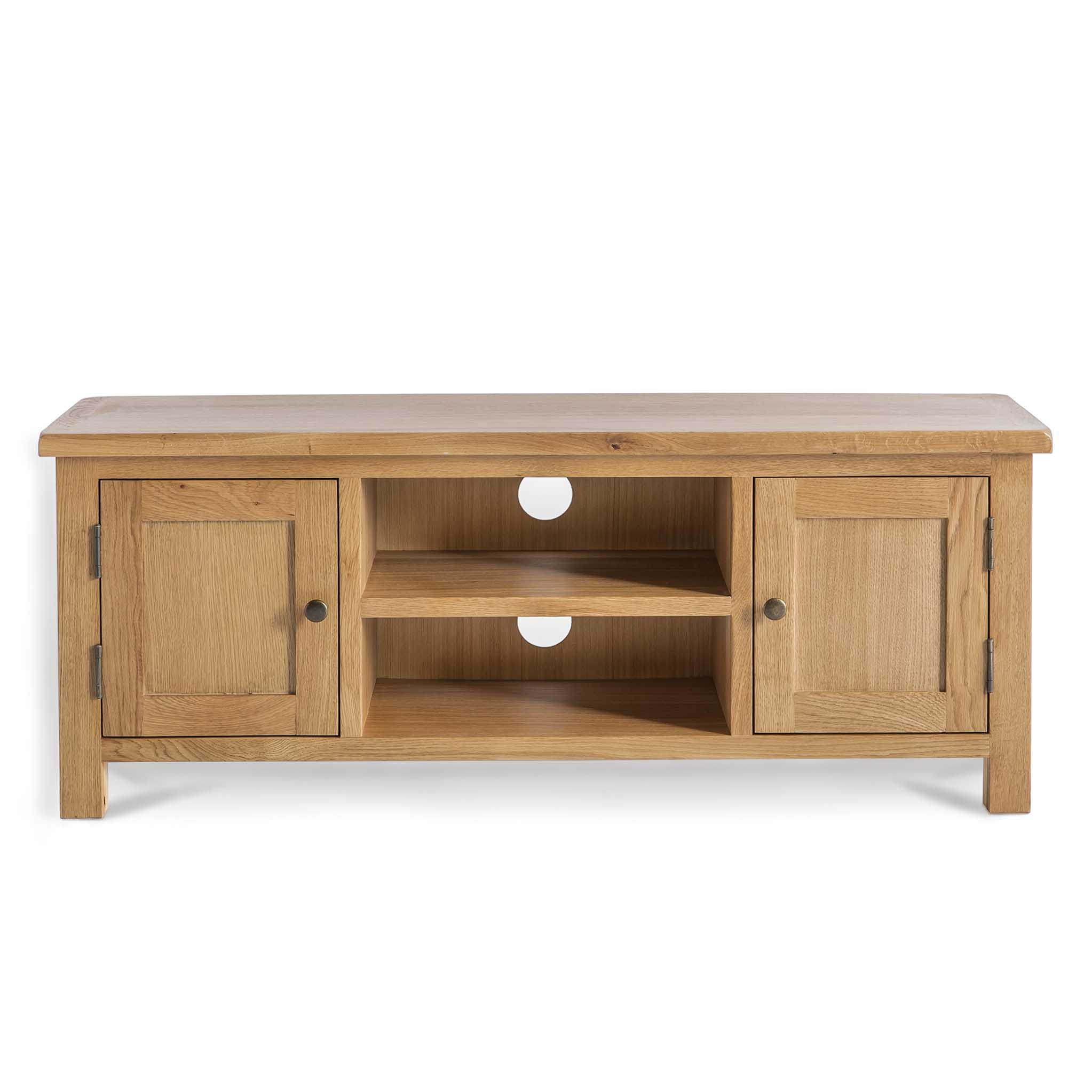Surrey Oak 120cm Large Tv Stand Screens Up To 54 Rustic Waxed Oak