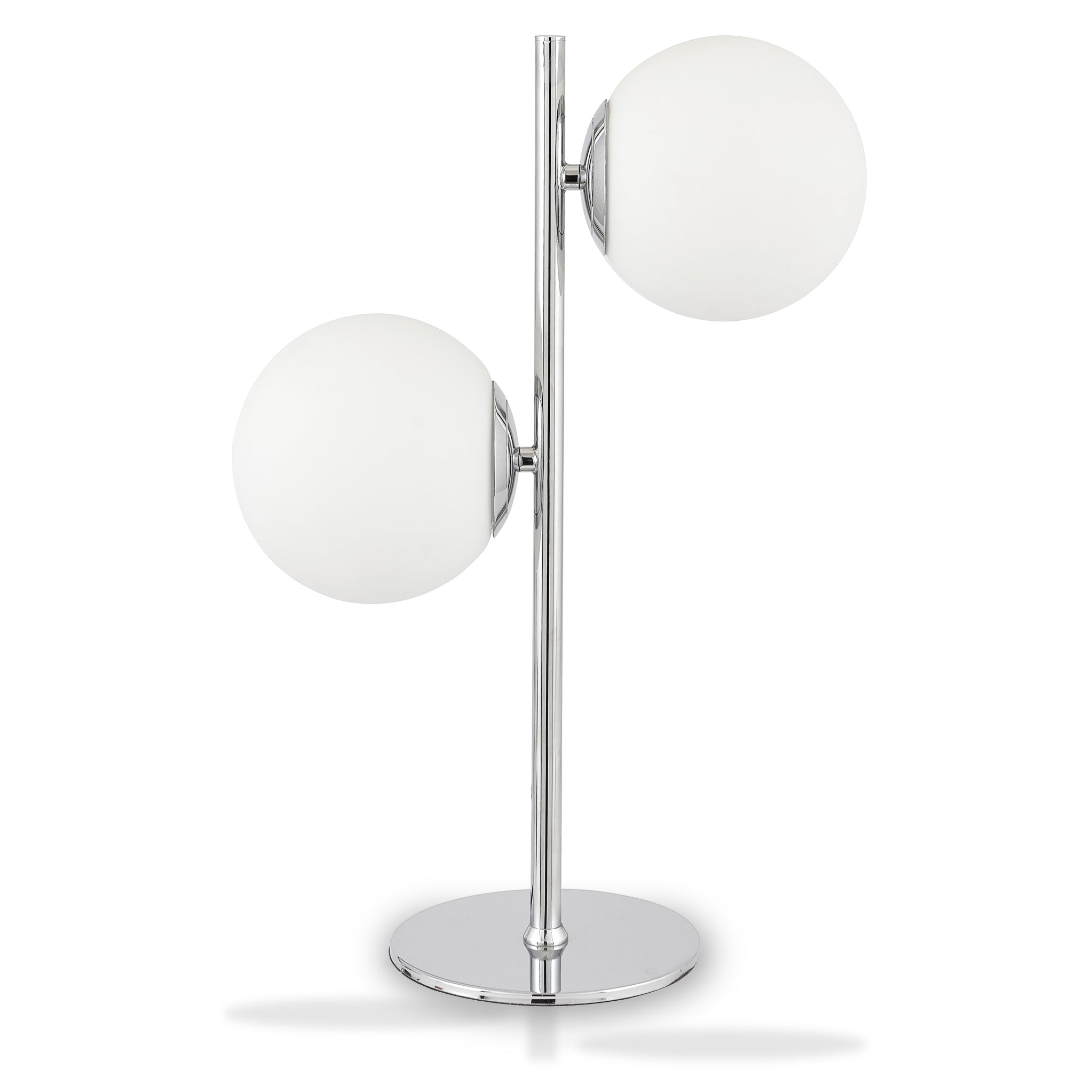 Asterope White Orb And Metal Chrome Metal Table Lamp Roseland