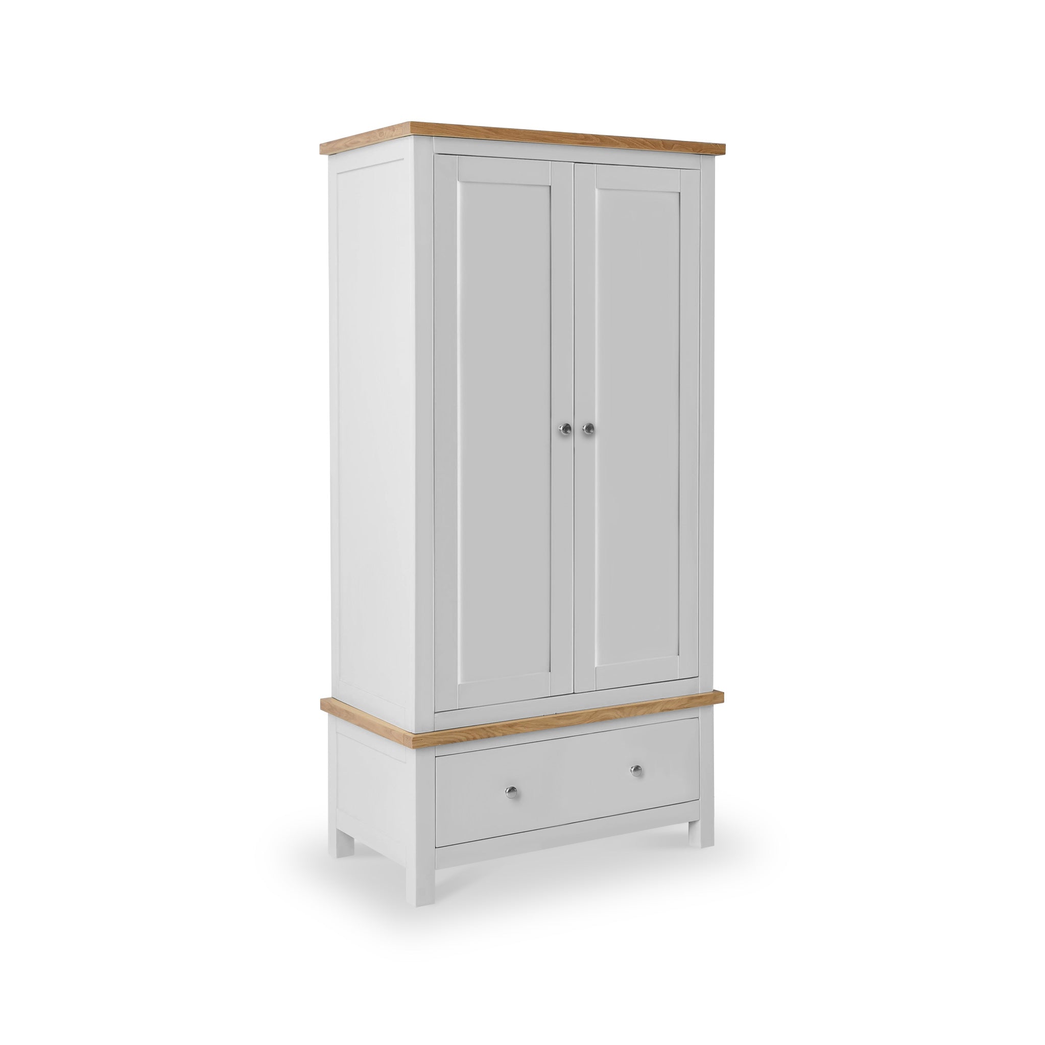 Farrow Double Wardrobe With Drawers Grey White More Roseland