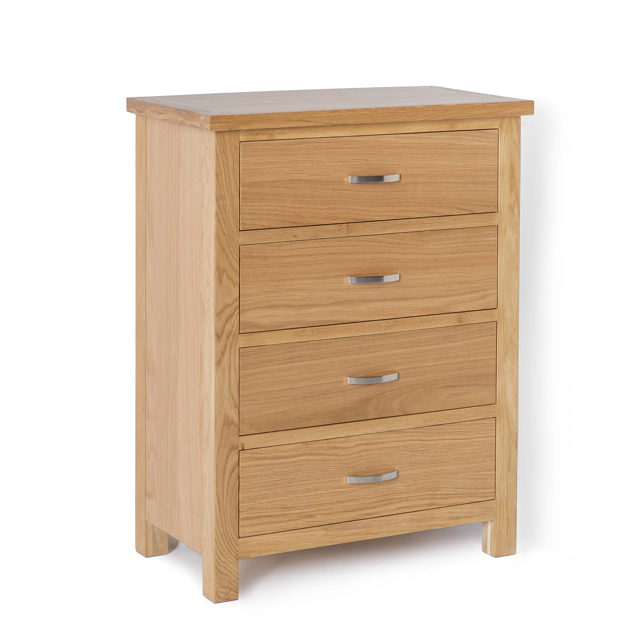 London Oak Chest Of 4 Drawers Solid Wood Light Oak Roseland