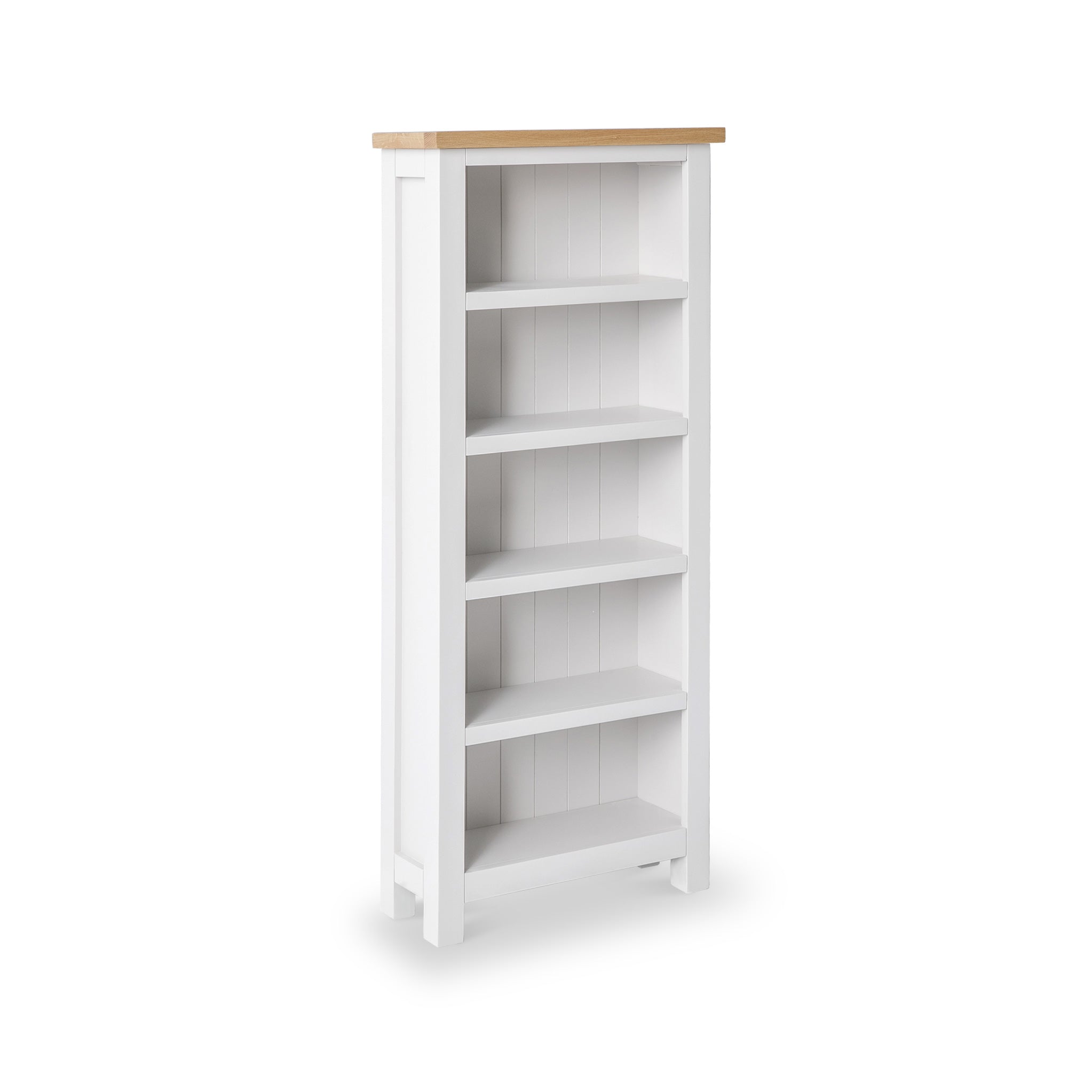 Farrow Narrow Bookcase Oak Top Cream Grey White Navy Charcoal Black