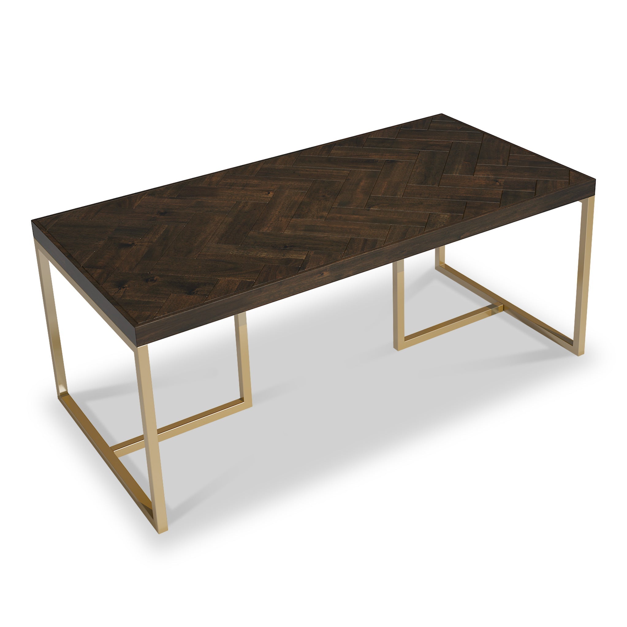Houston Acacia Wooden Coffee Table With Herringbone Design Roseland