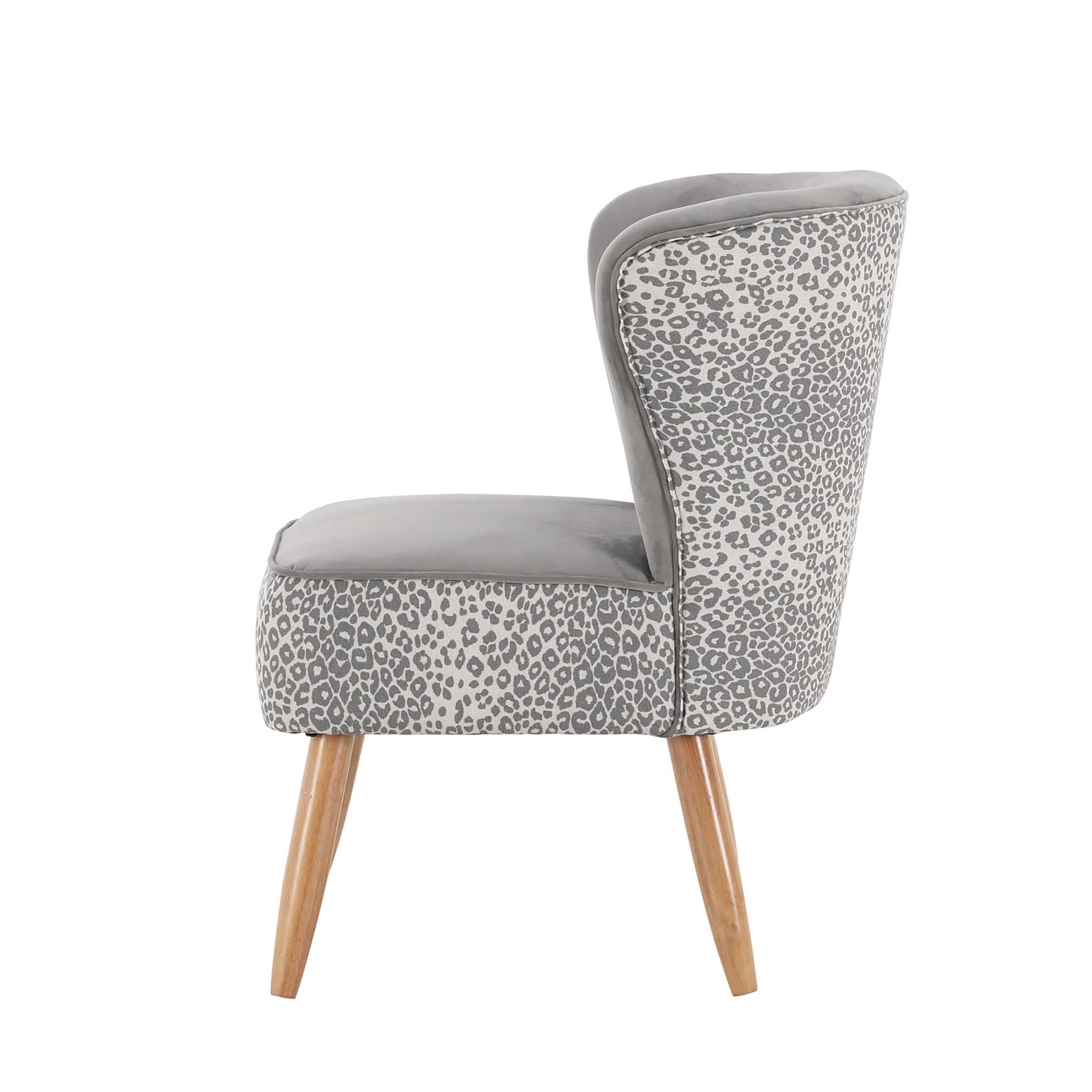 grey print accent chair