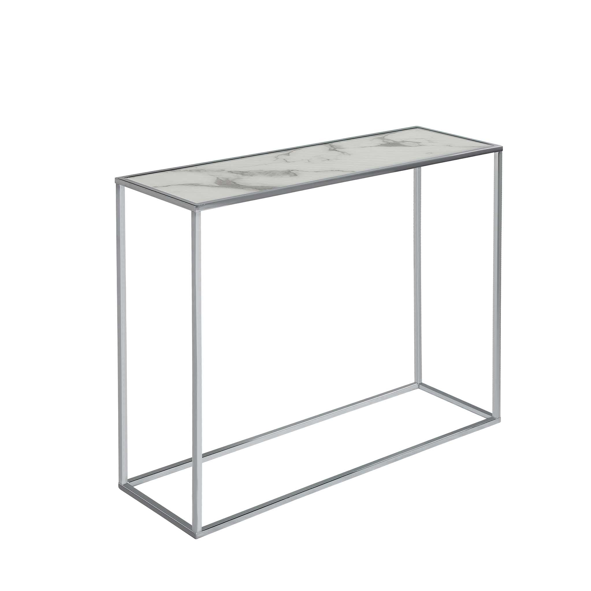 Zoey Marble And Chrome Console Table Roseland