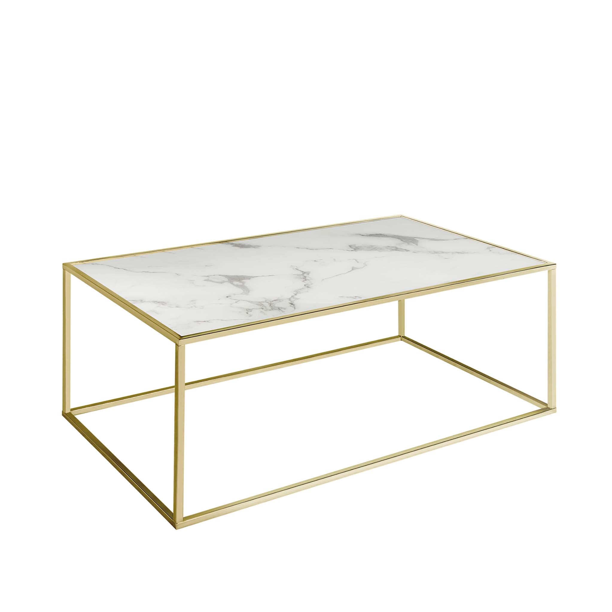 Zoey White Marble And Gold Coffee Table Roseland