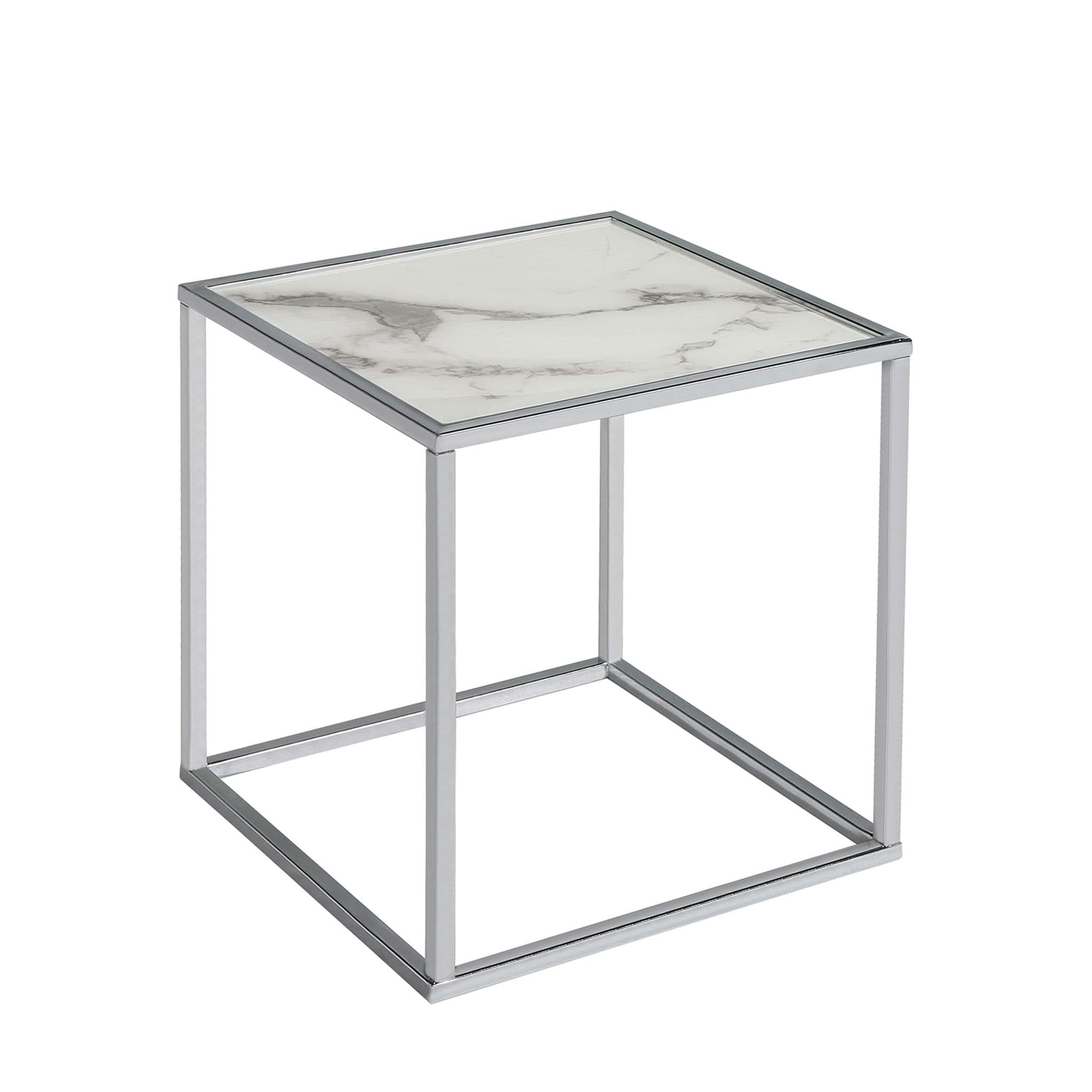 Zoey Marble And Chrome Lamp Table Roseland