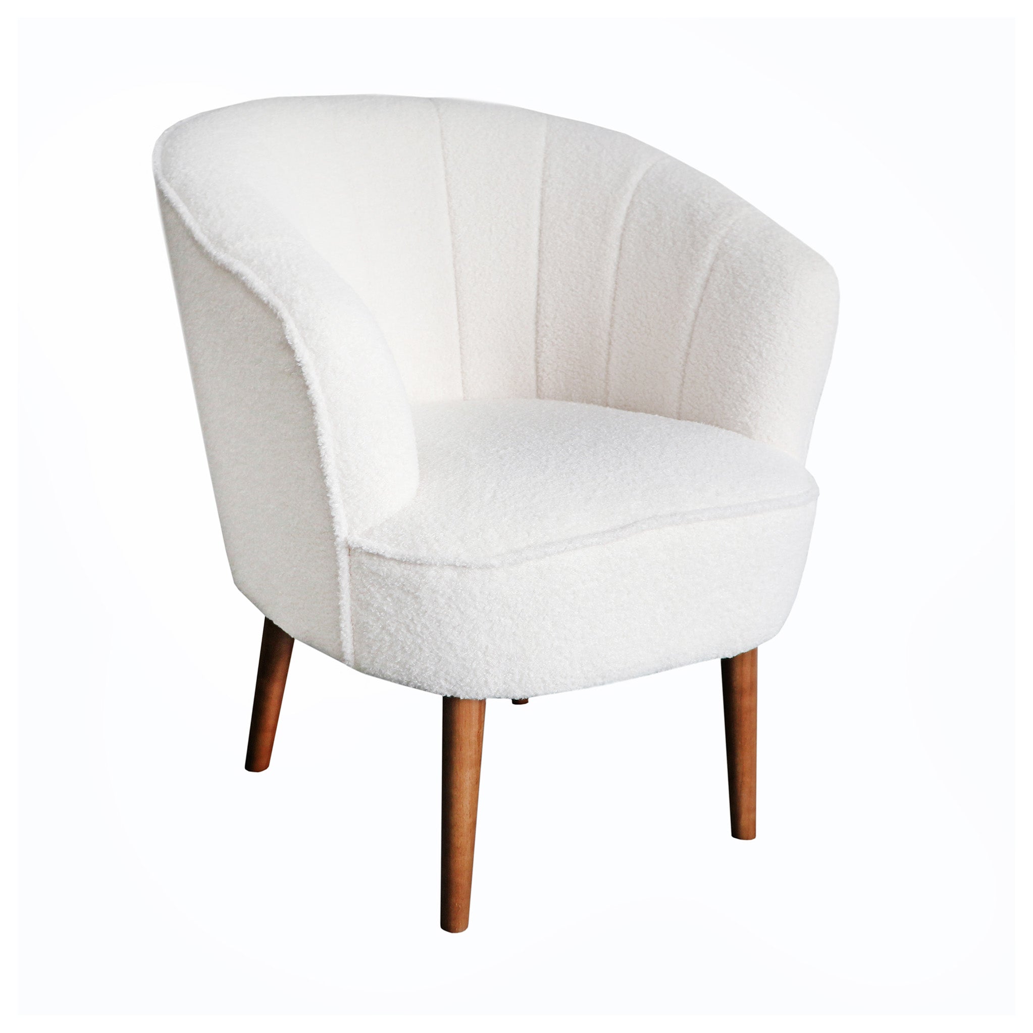 Lorie Pleated Back Boucle Armchair Roseland