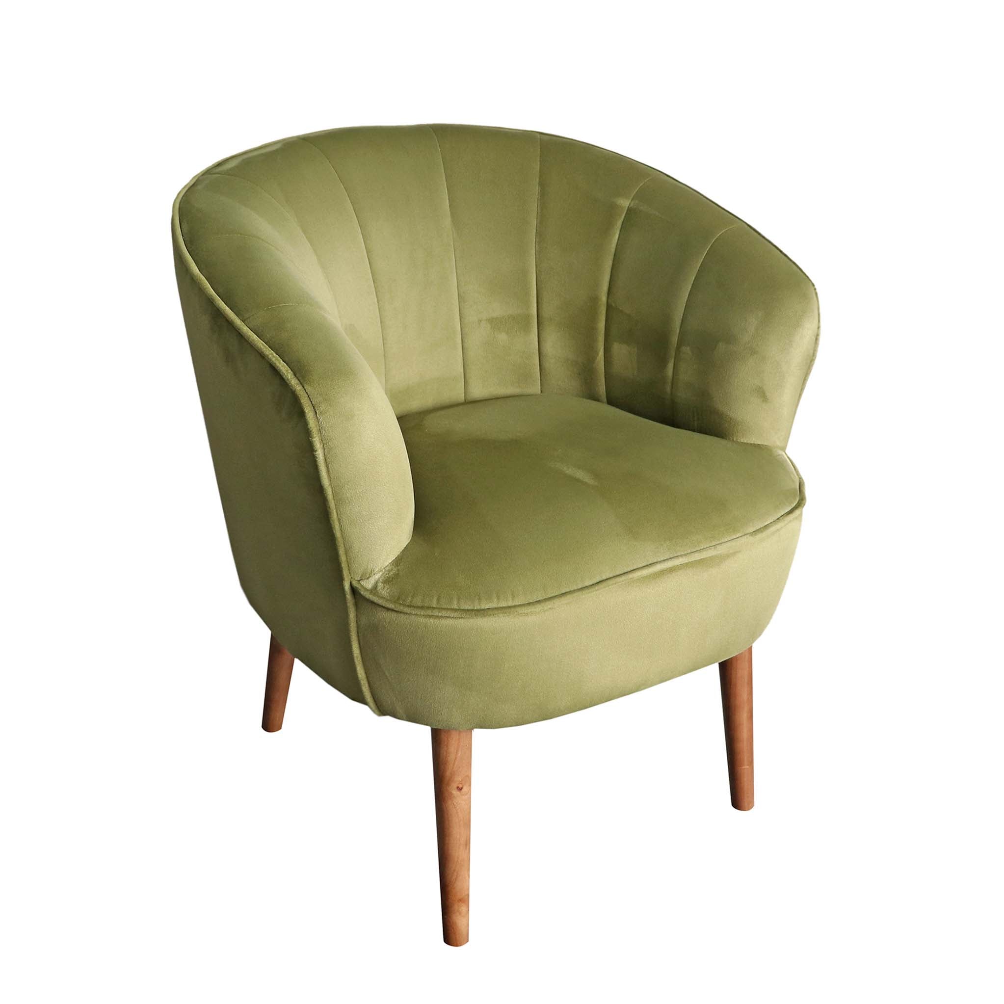 Hester Pink Or Green Pleated Vanity Accent Velvet Arm Chair Roseland