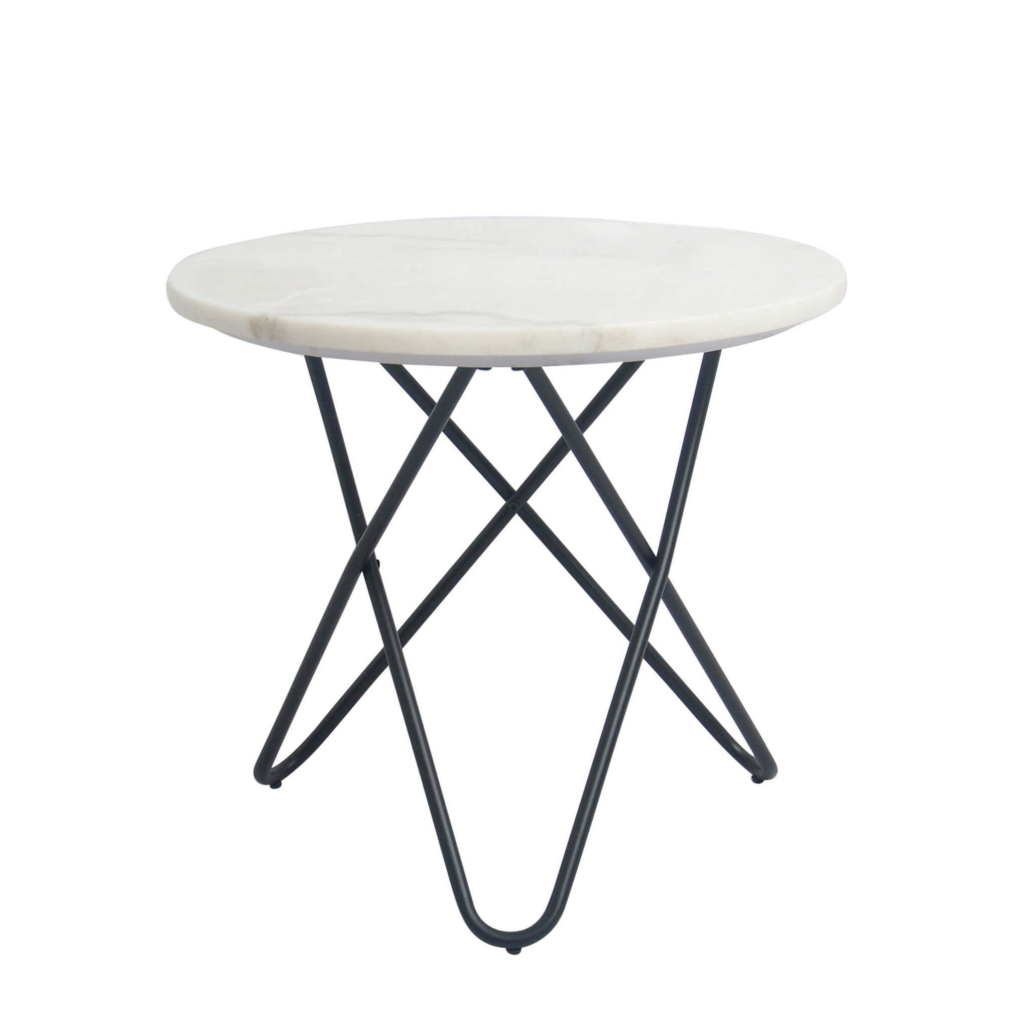 Heston White Faux Marble Lamp Side Table For Living Room Roseland