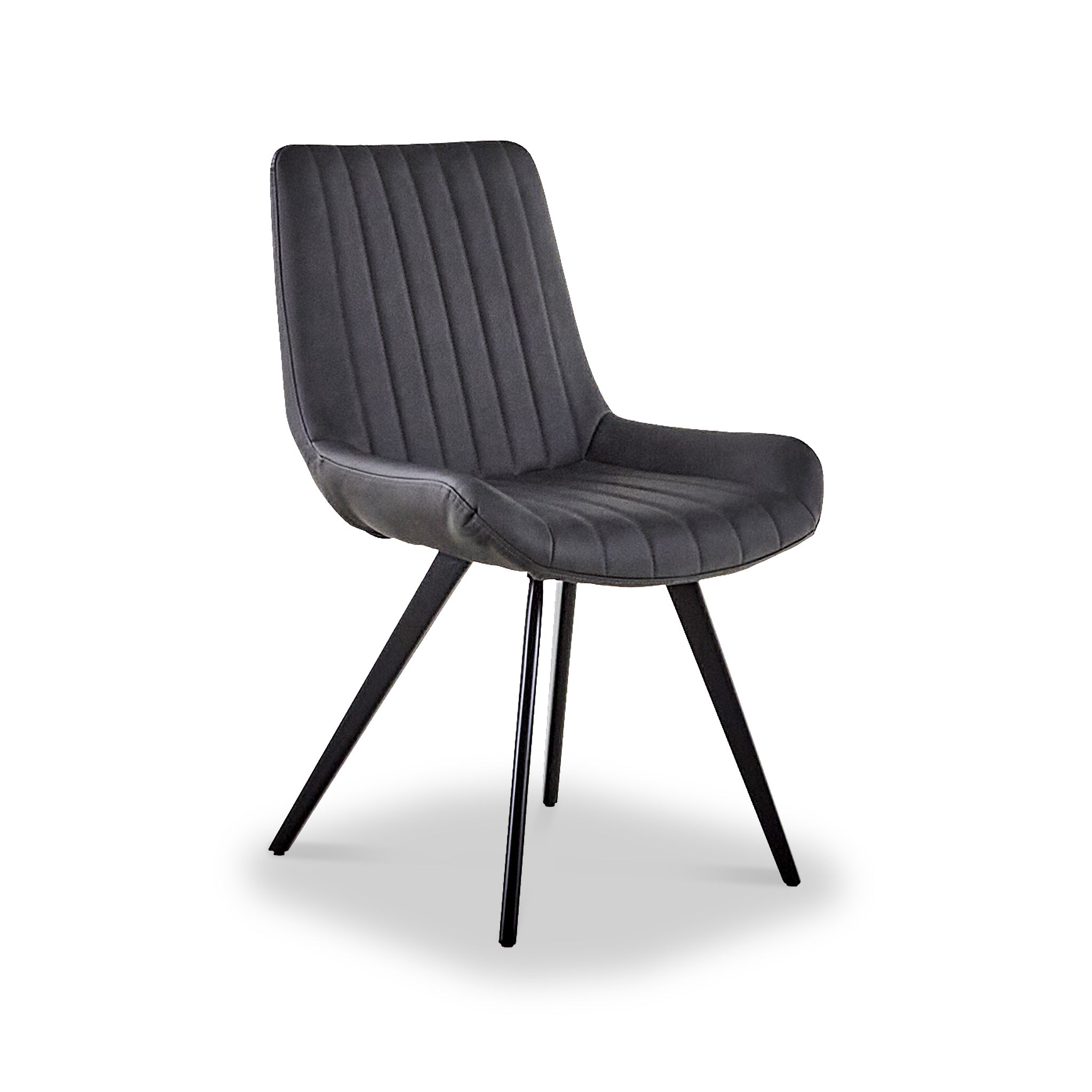 Cardona Dark Grey Faux Leather Dining Chair Roseland