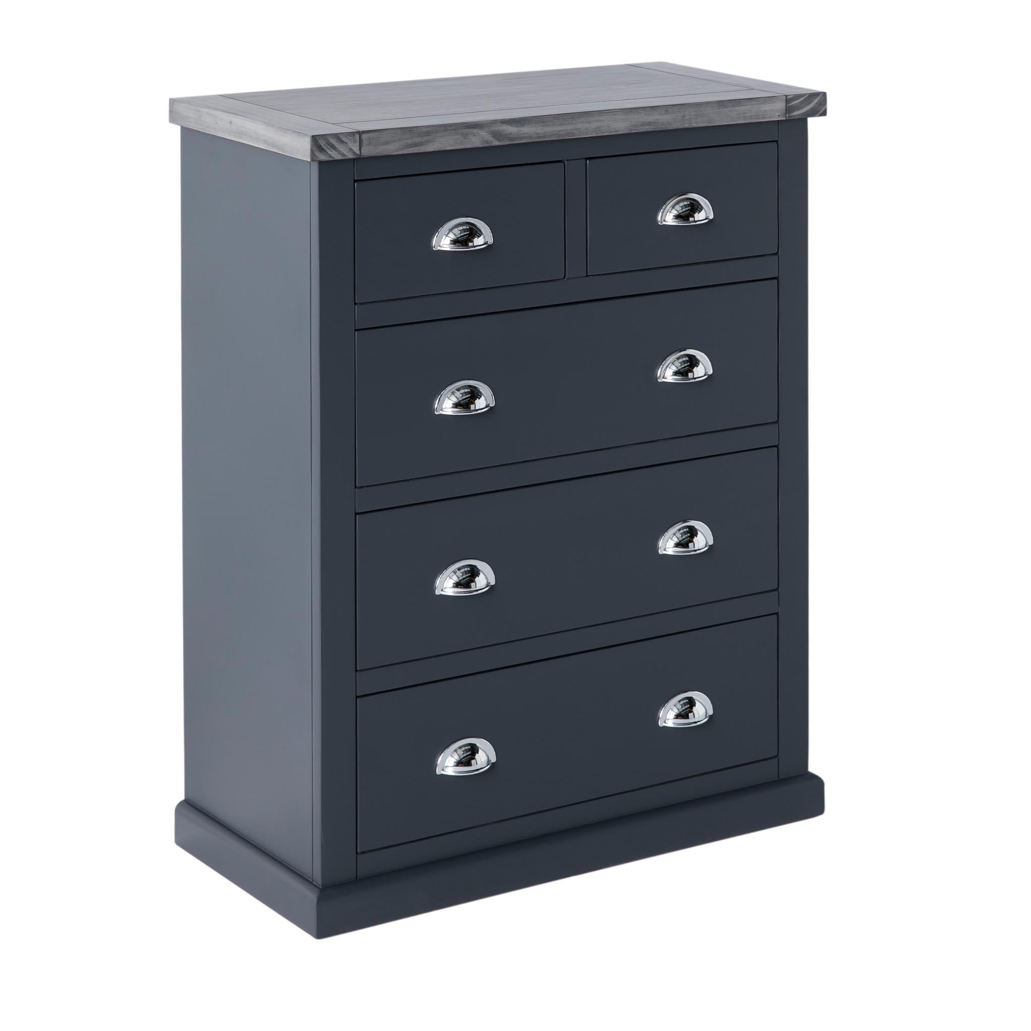 Bristol Charcoal Dark Grey 2 Over 3 Chest Of Drawers Roseland