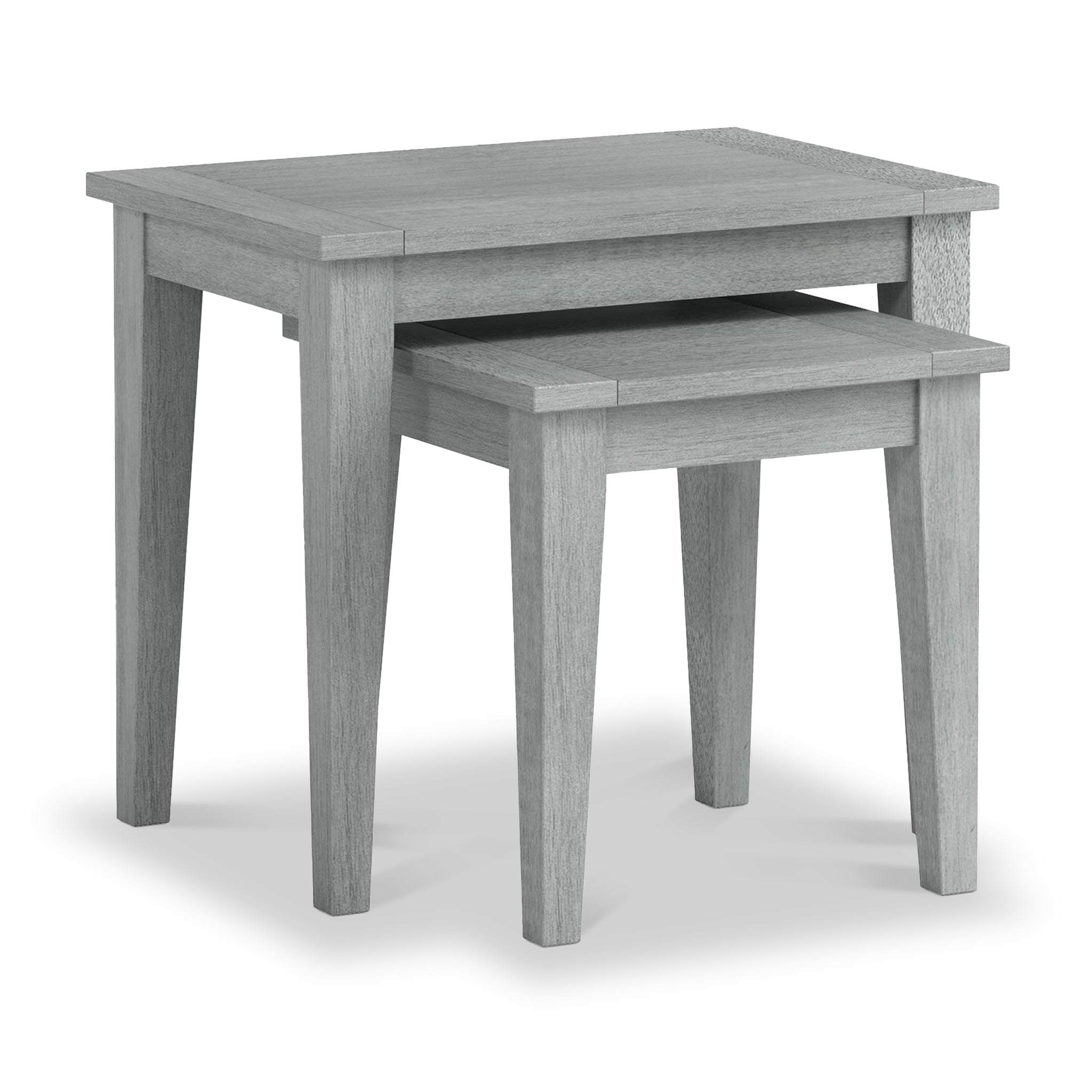 Elise Acacia Wooden Nest Of Table Set In Black Or Grey Roseland