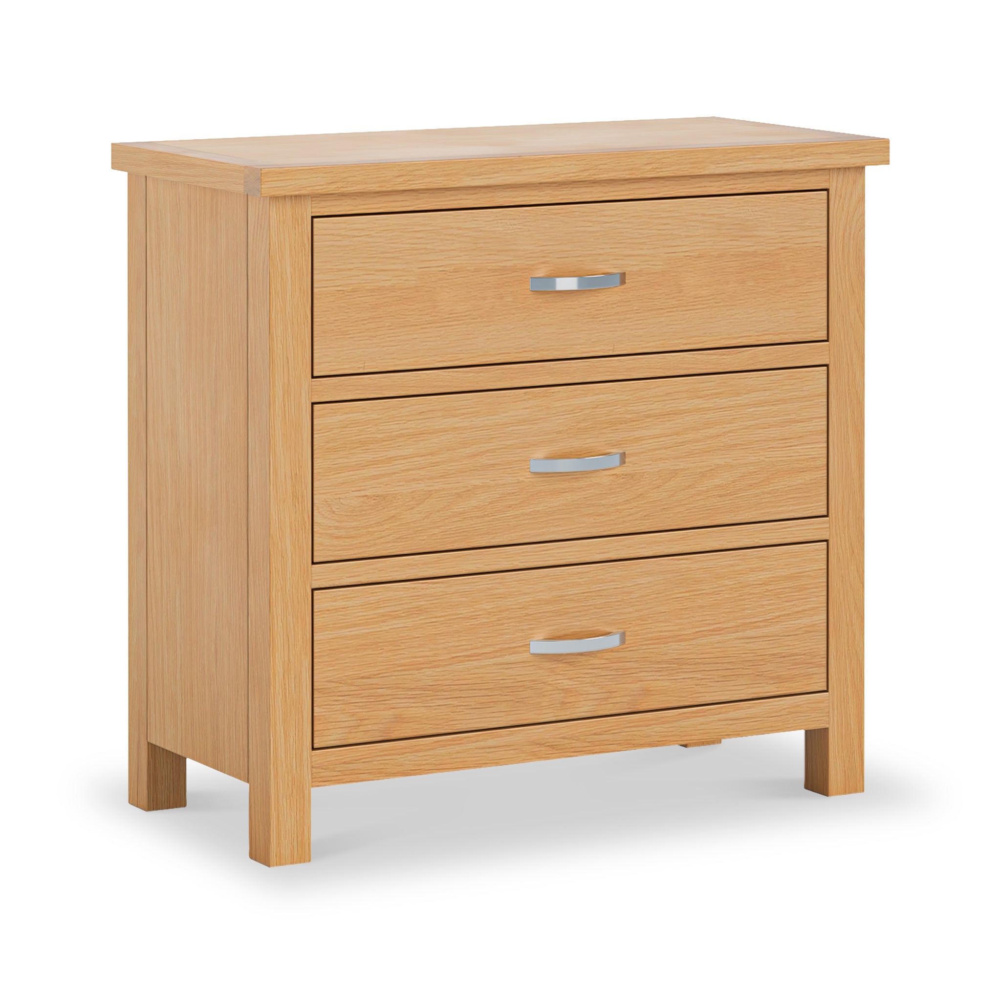 London Oak Wide Chest Of 3 Drawers Solid Oak Light Oak Roseland