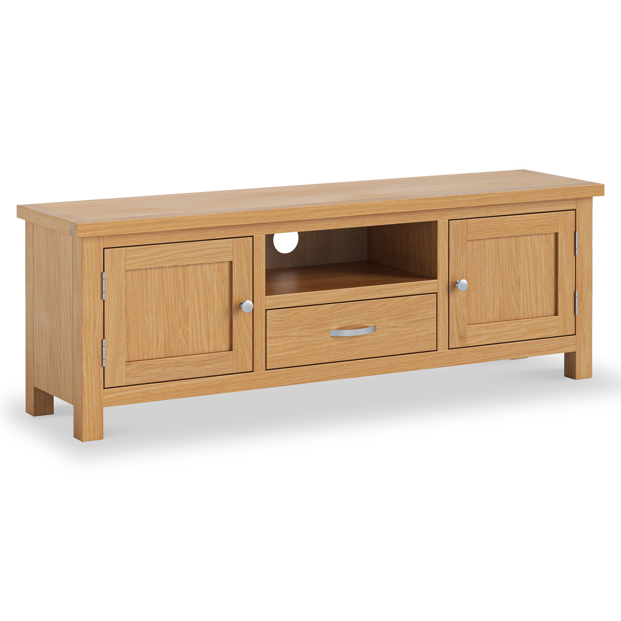 London Oak 140cm Large Tv Unit Stand For Screens Up To 63 Roseland