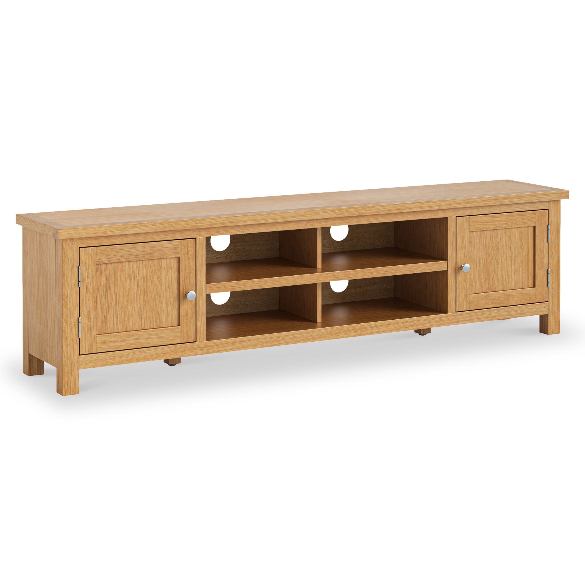 London Oak 180cm Large Tv Unit Stand For Screens Up To 81 Roseland