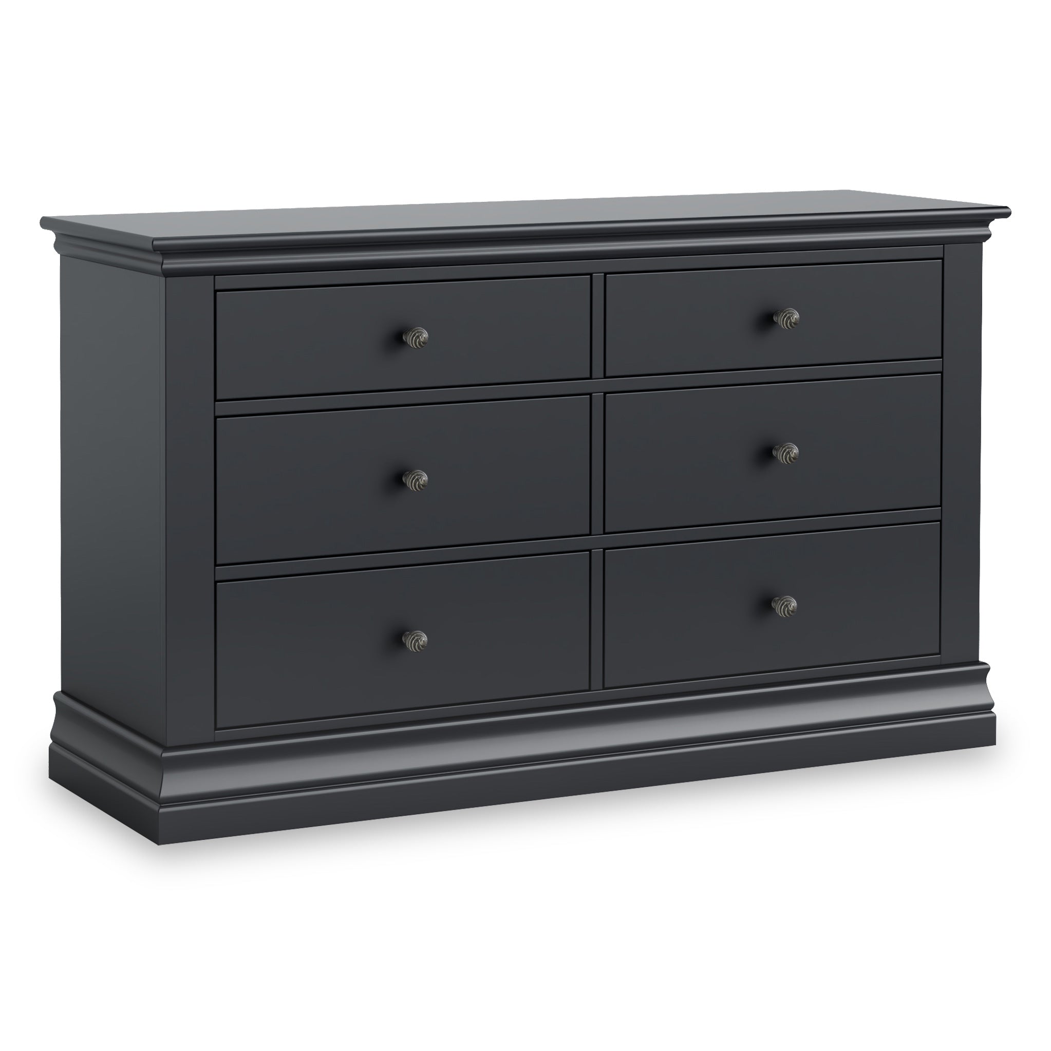 Porter 6 Drawer Wide Chest White Grey Charcoal Roseland