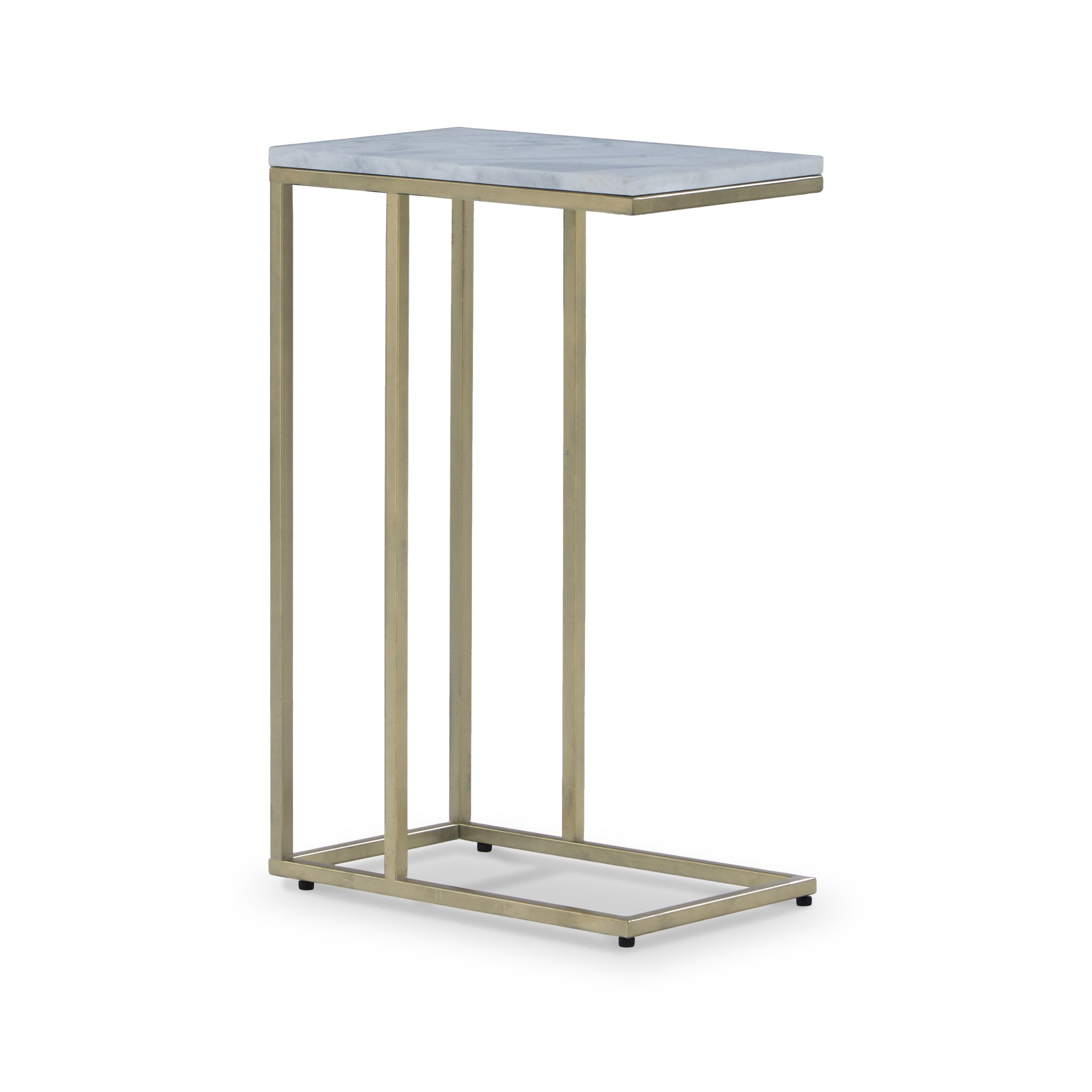 Elissa White Marble Top Side Table With Gold Leg Roseland
