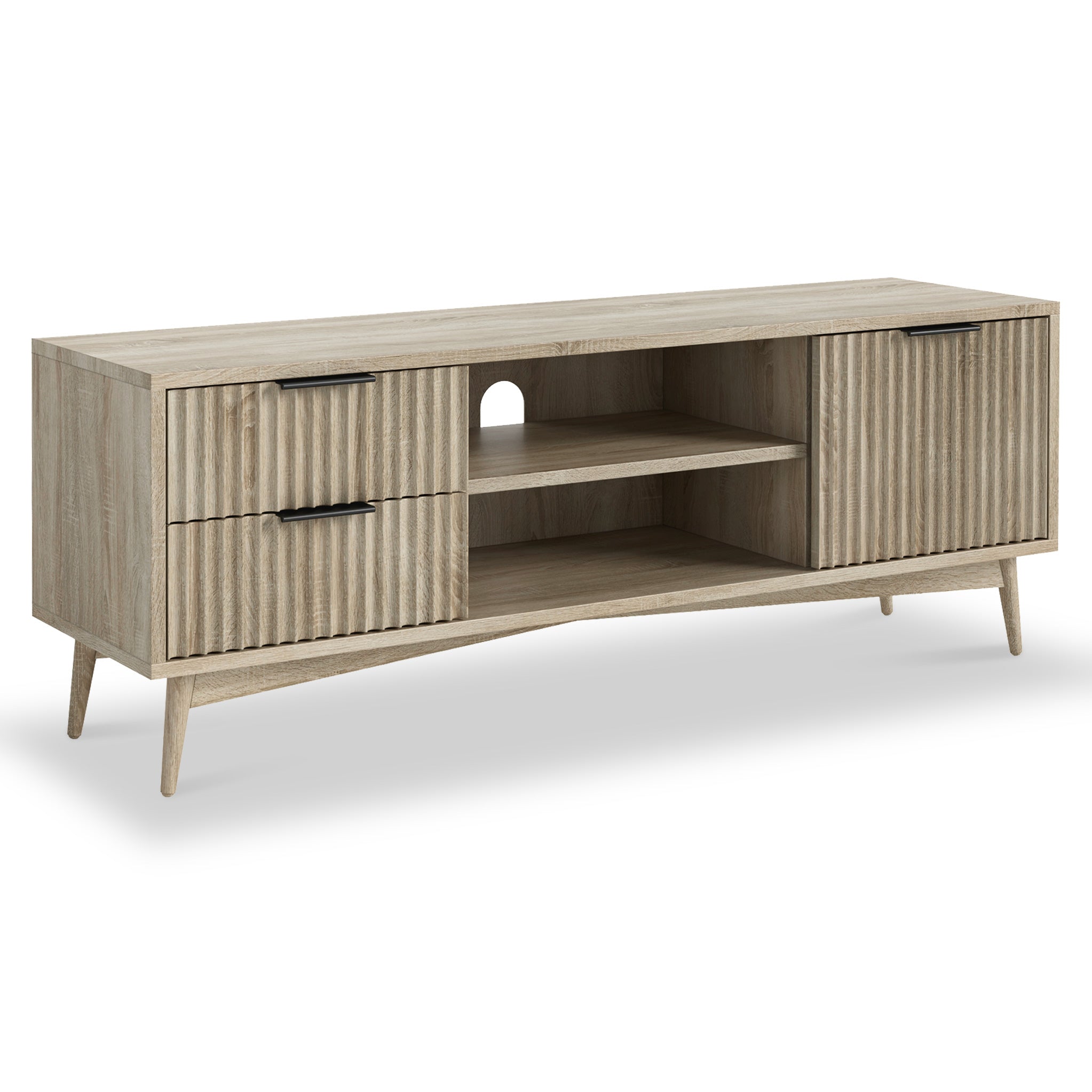 Jakob Oak Effect Wide 150cm Grooved Tv Unit Roseland