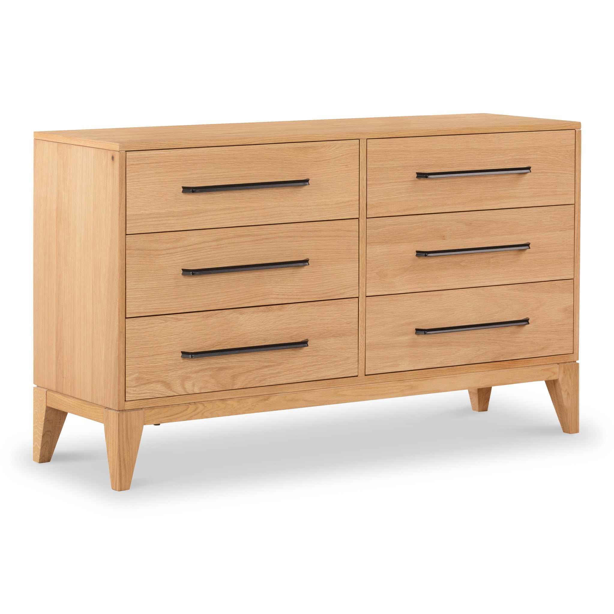 Sunburst Oak Bedroom Chest Of Drawers W 6 Drawers Roseland