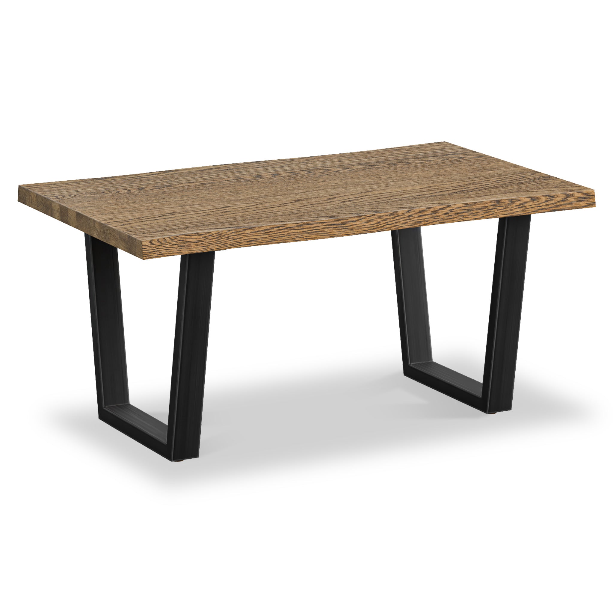 Isaac Oak Coffee Table With Industrial Metal Legs Roseland