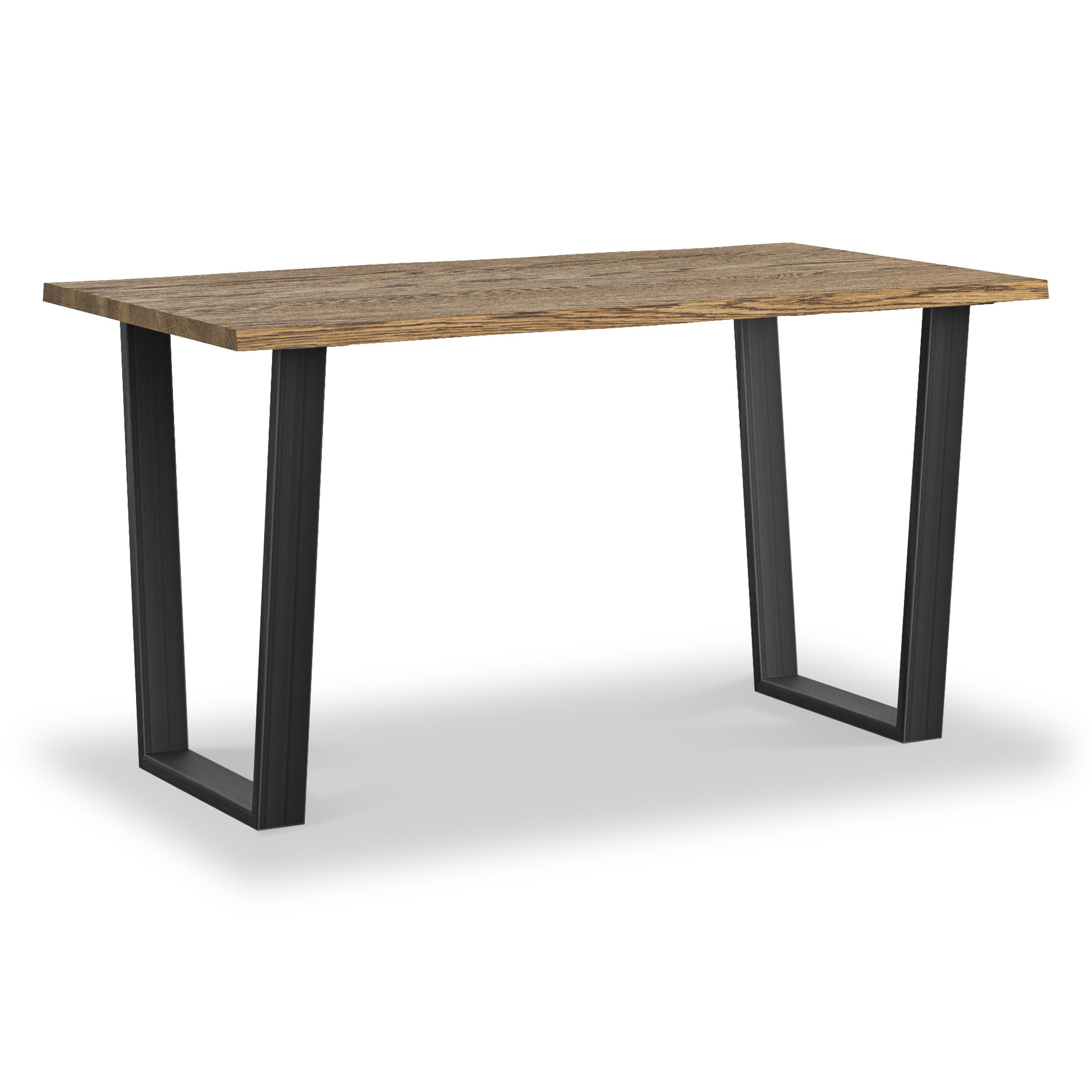 Isaac Oak 140cm Dining Table With Industrial Metal Legs Roseland