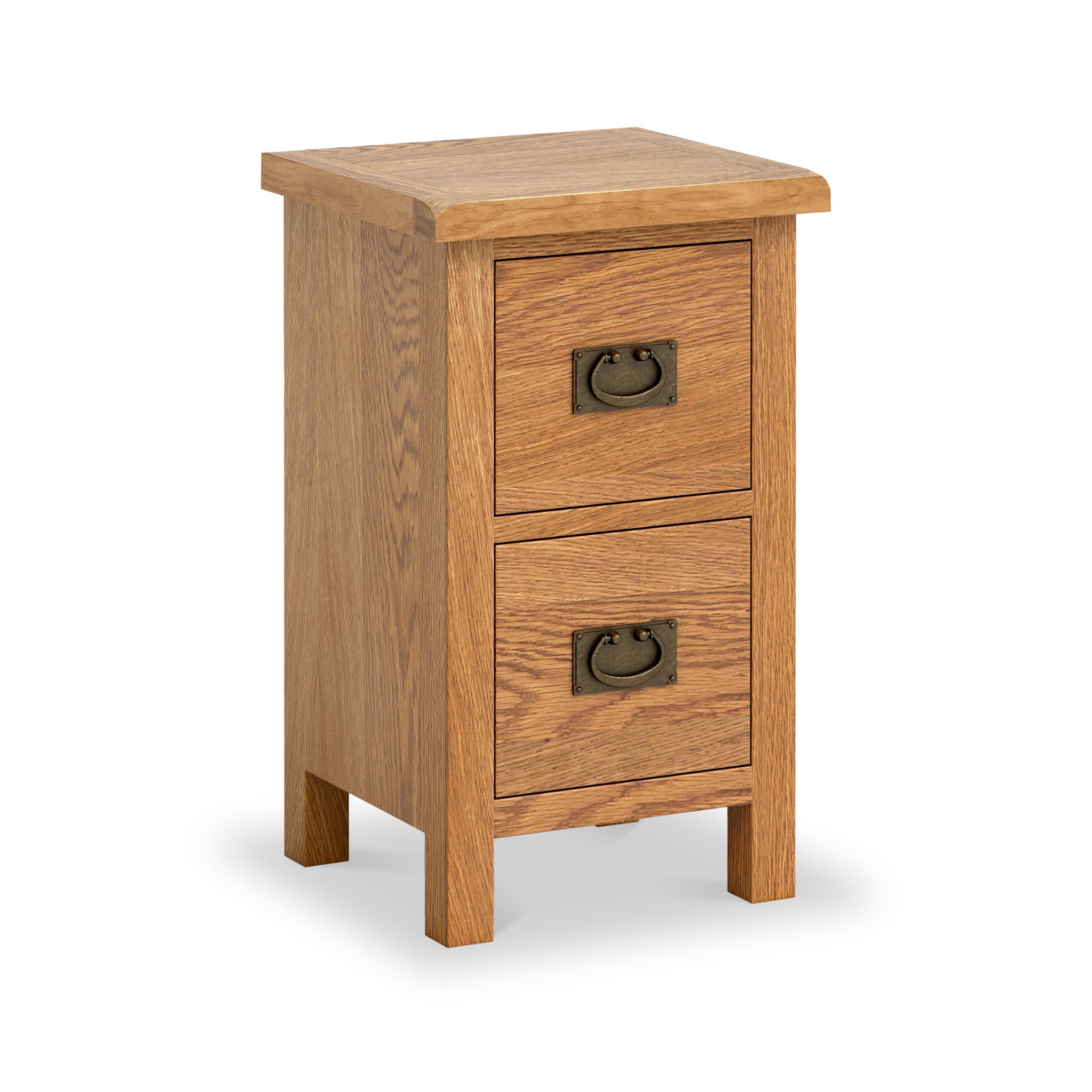 Surrey Oak Narrow 2 Drawer Bedside Table Roseland