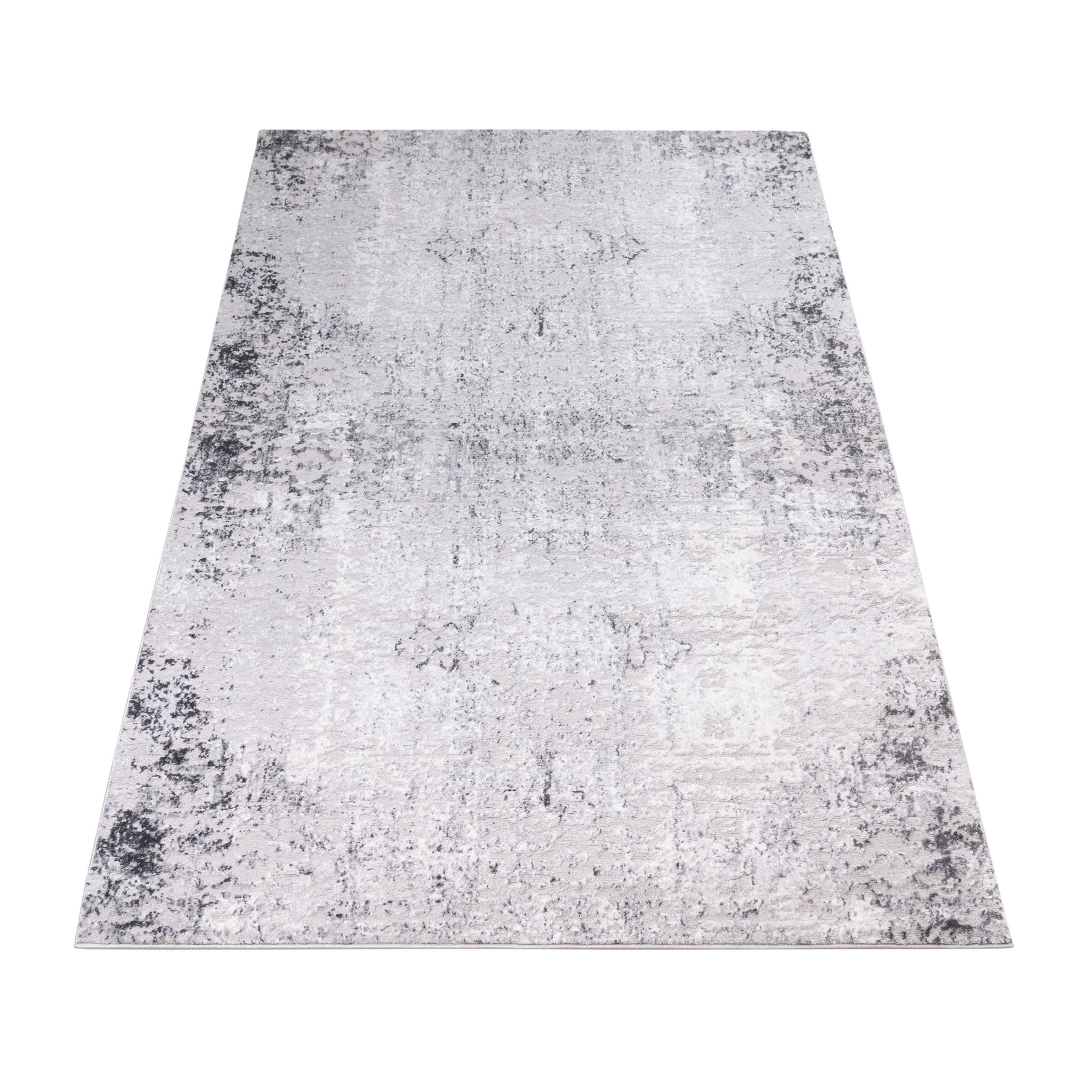 Safi Metallic Grey Contemporary Rug For Living Room Or Hall Roseland