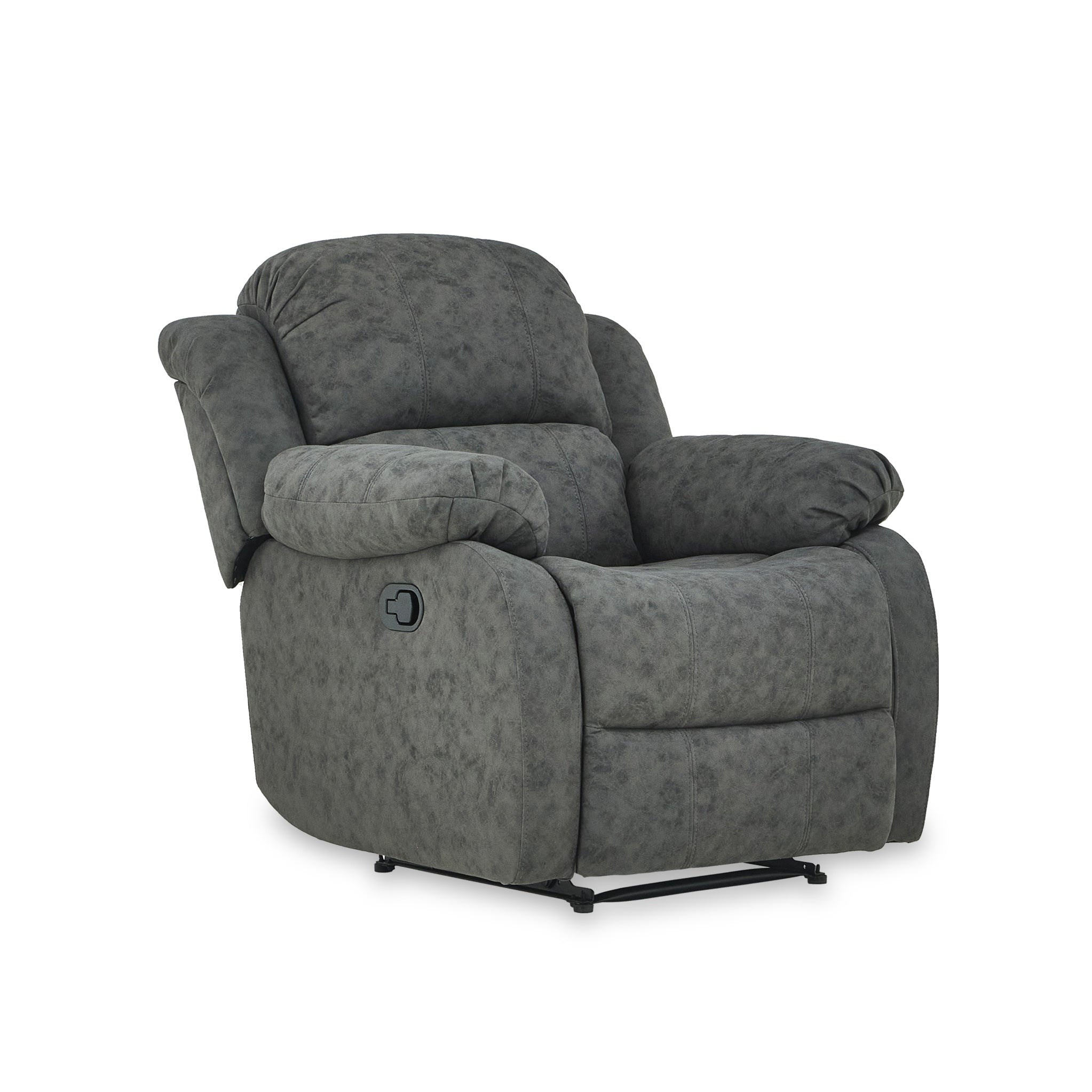 Anton Charcoal Zonica Leather Reclining Armchair Roseland