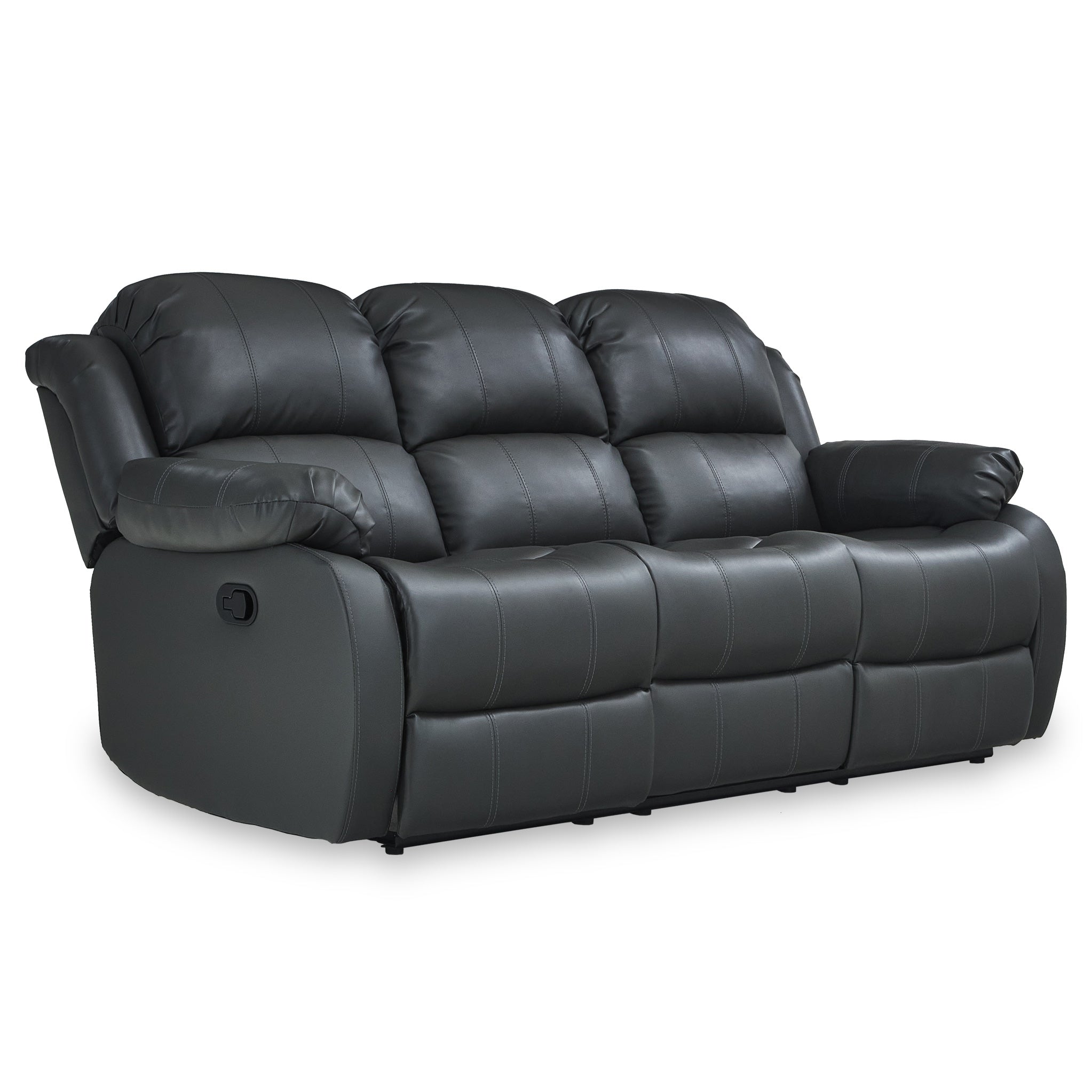 Anton Leather Reclining 3 Seater Sofa Couch Roseland