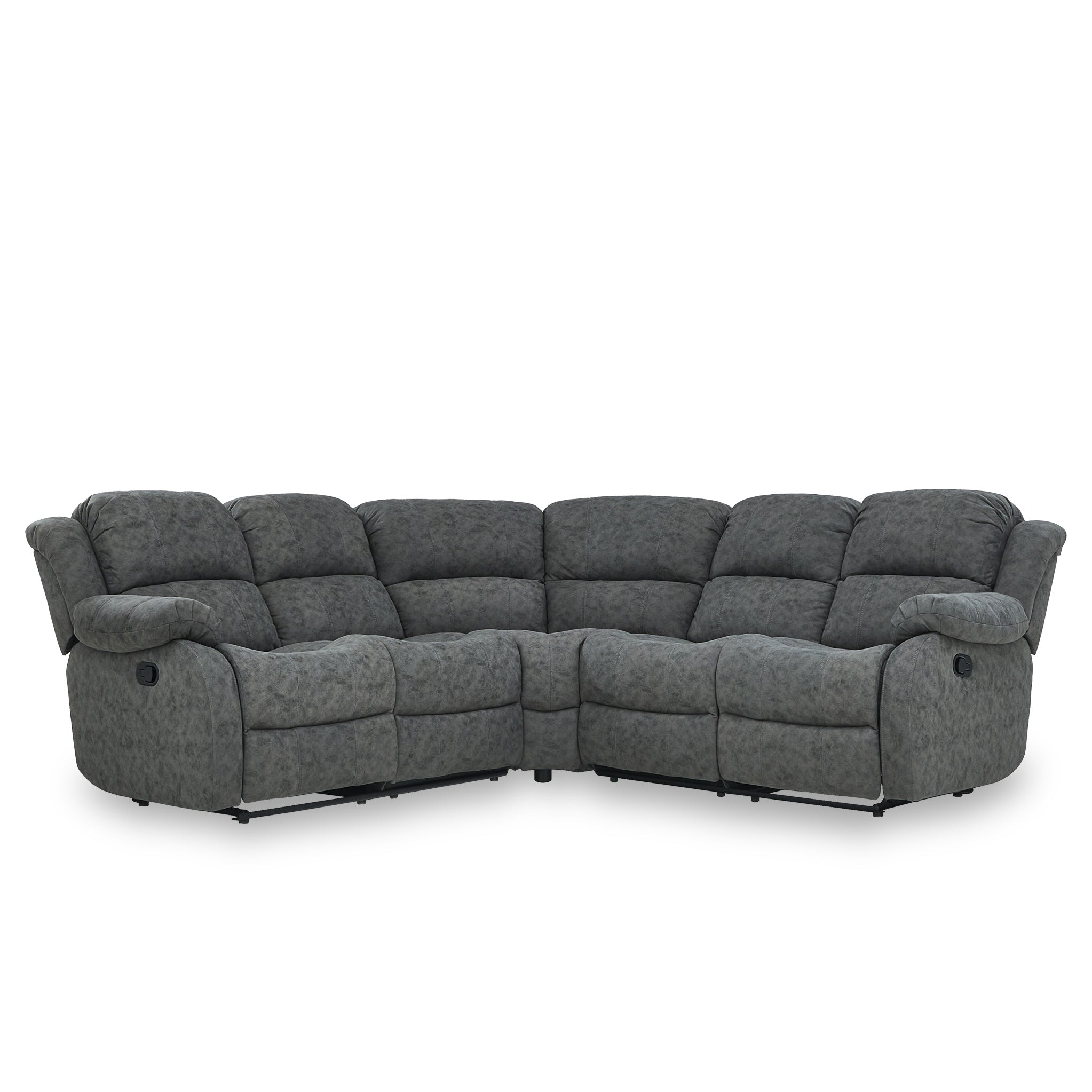 Anton Charcoal Zonica Leather Reclining 4 Seat Corner Sofa Roseland