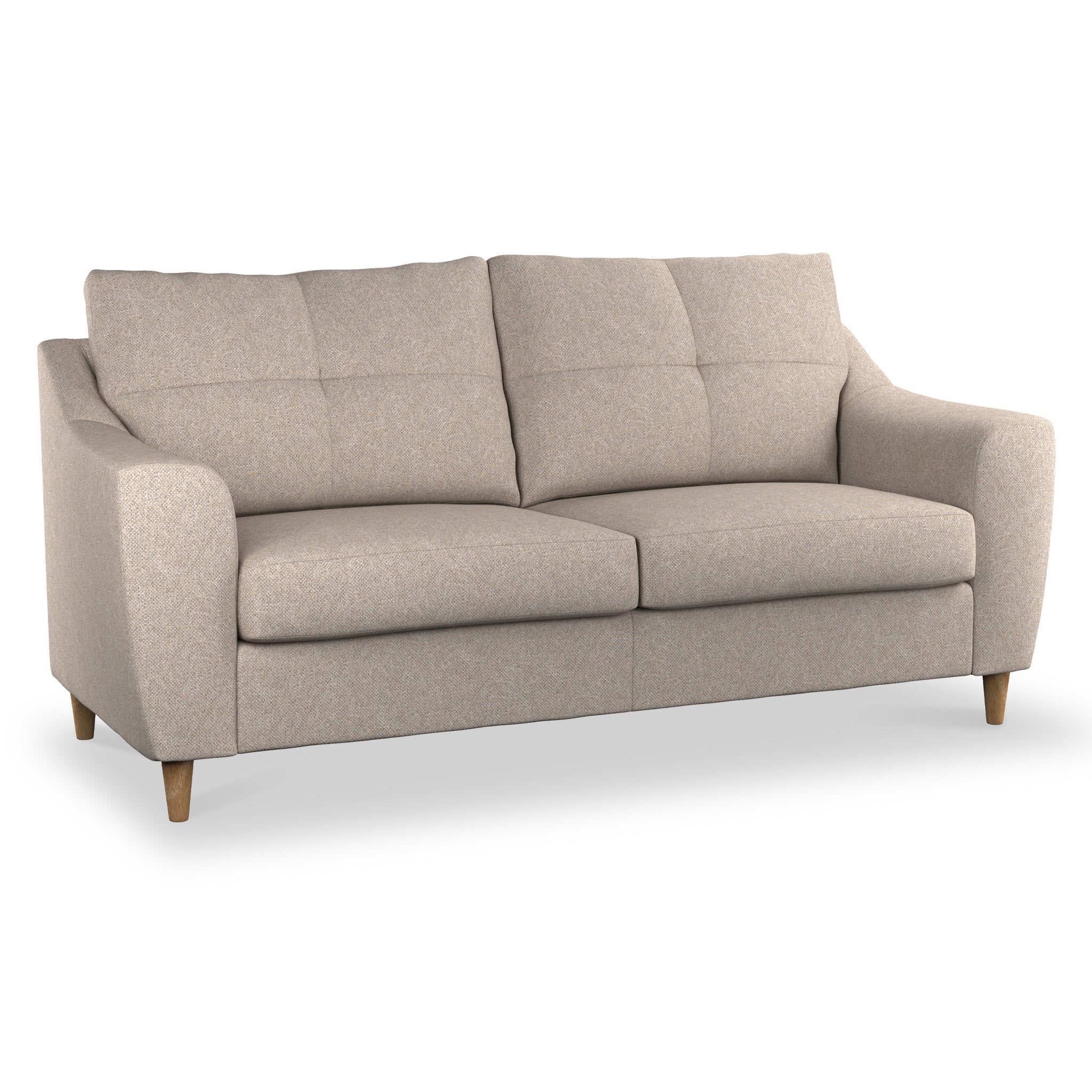 Justin 3 Seater Fabric Sofa Traditional Tufted Couch Roseland