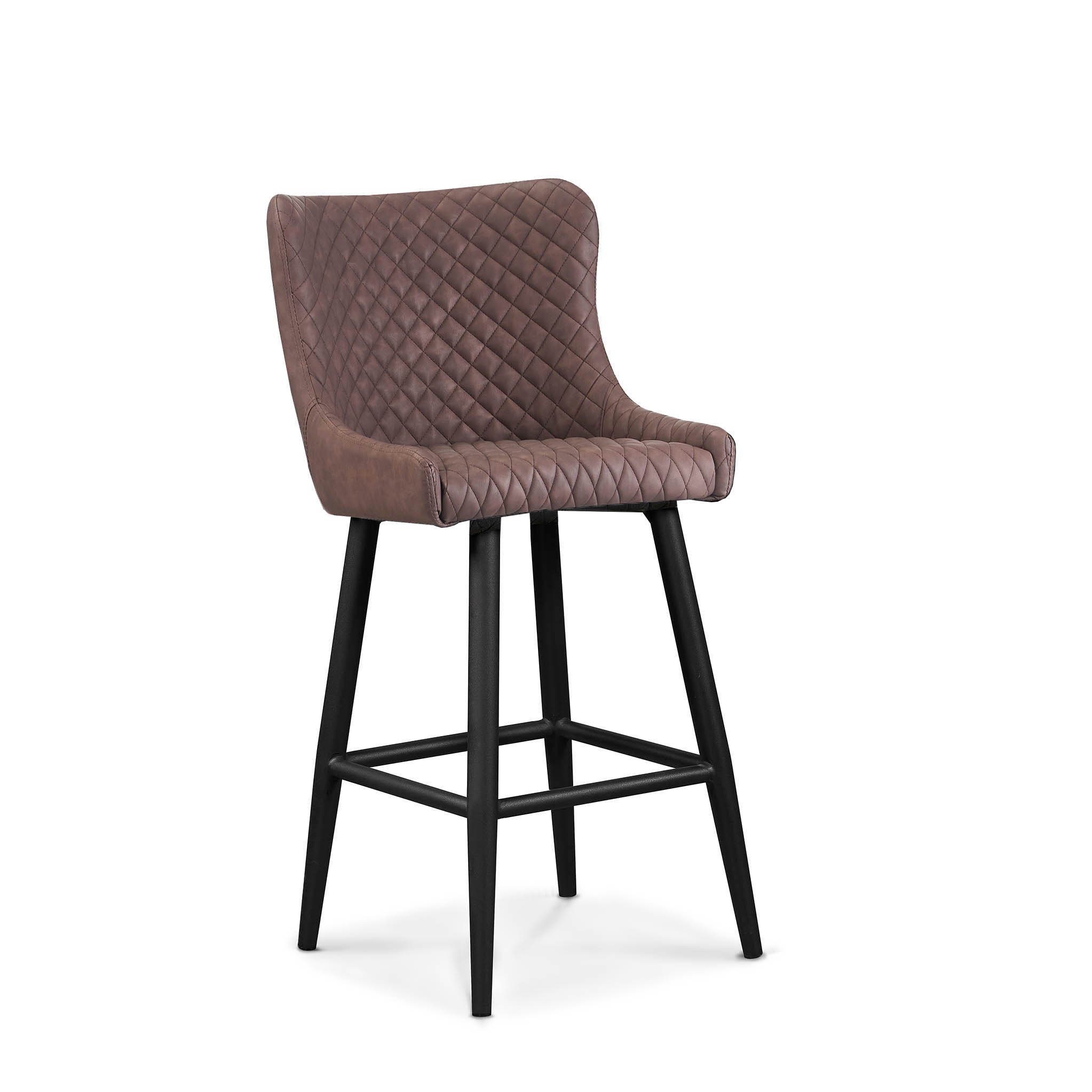 Brooklyn Brown Faux Leather Breakfast Bar Stool With Back Roseland