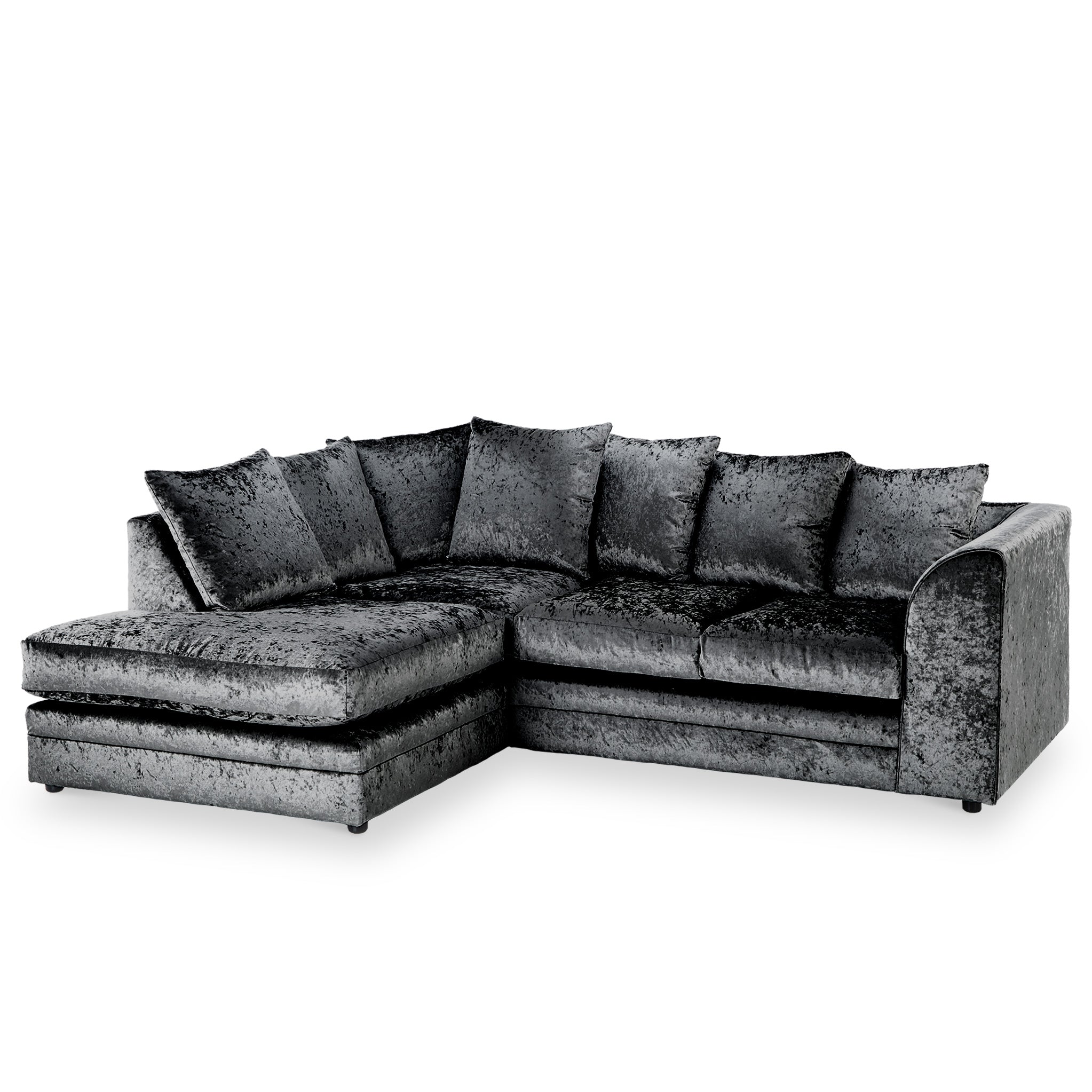 grey crushed velvet chaise longue