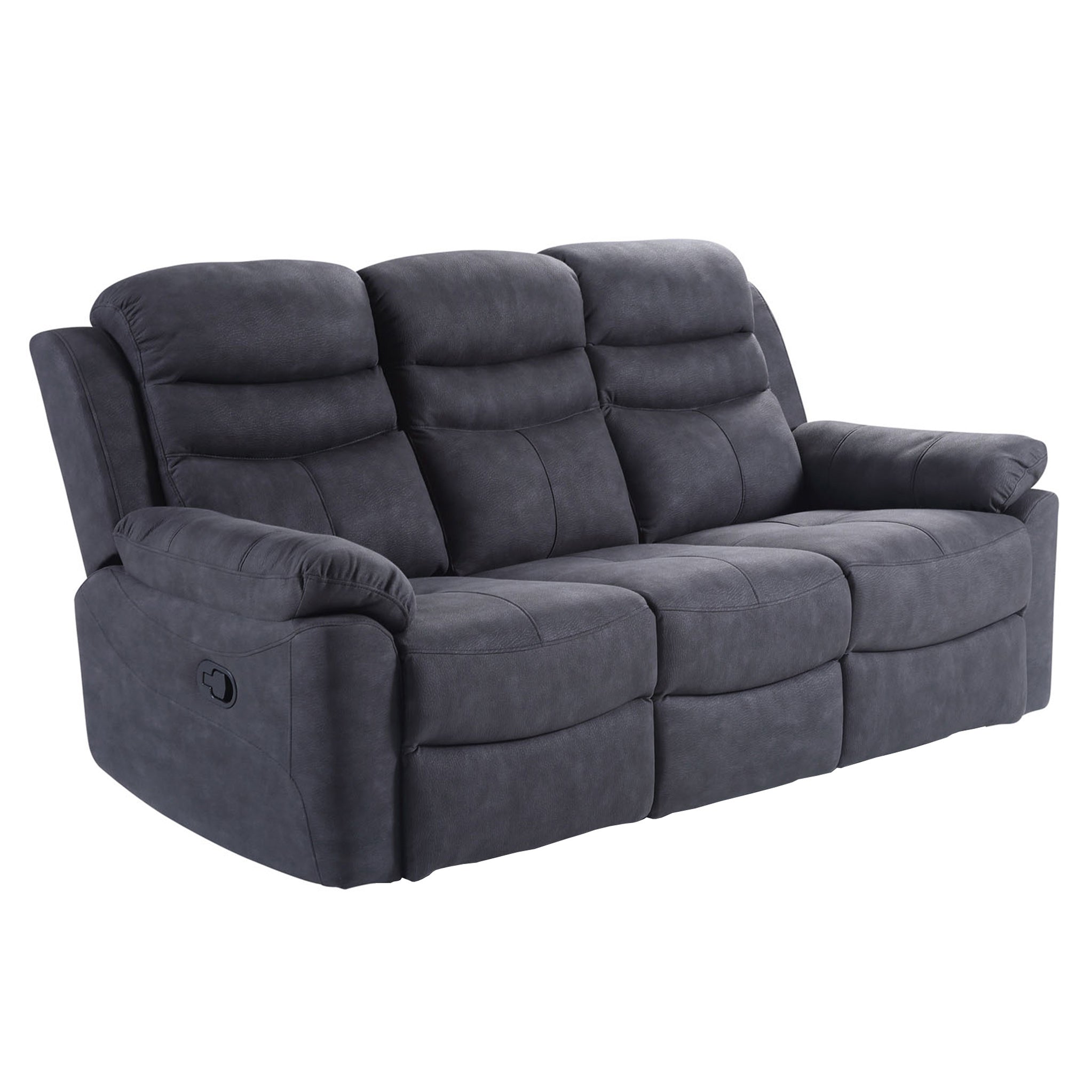Conway 3 Seater Recliner Sofa Charcoal Roseland