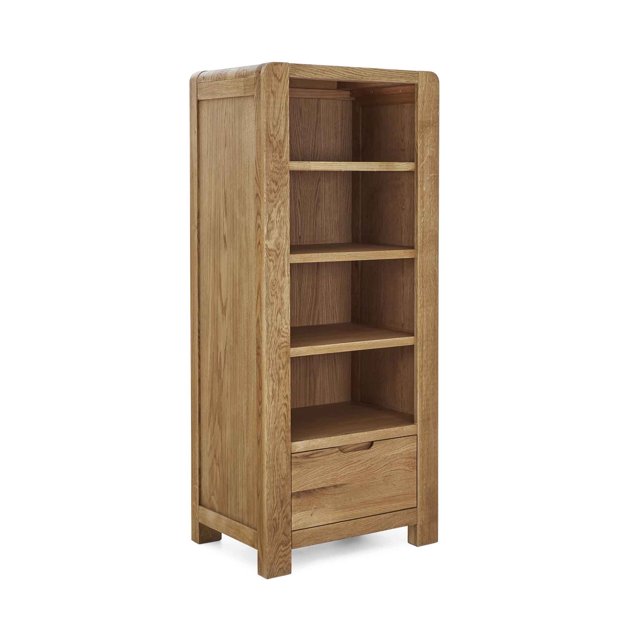 Harvey Tower Shelving Unit Oak Bookcase With Drawer Roseland