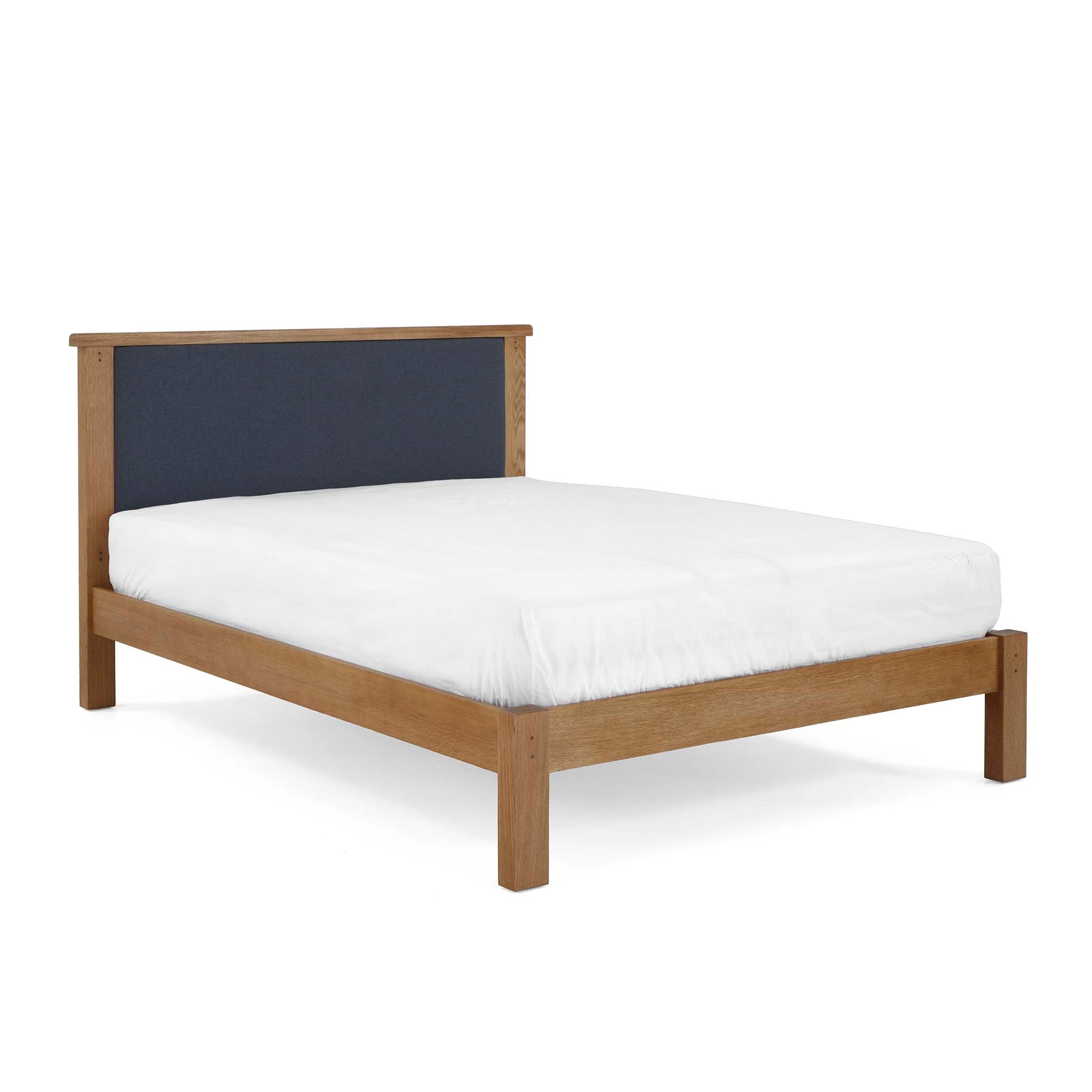Broadway Grey Upholstered Wooden Oak Bed Frame 4 Sizes Roseland