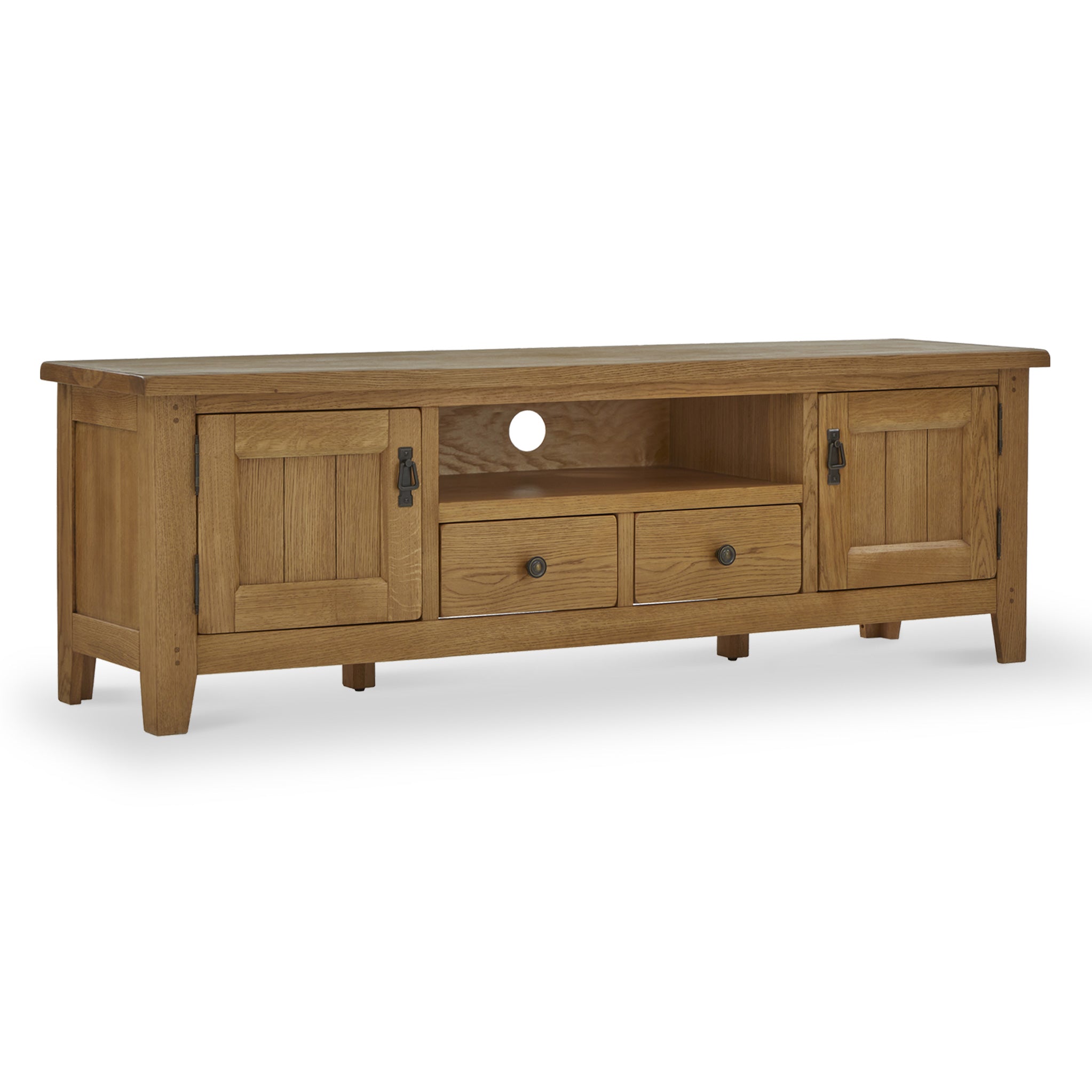 Broadway Oak Large 180cm Tv Unit With Storage Roseland