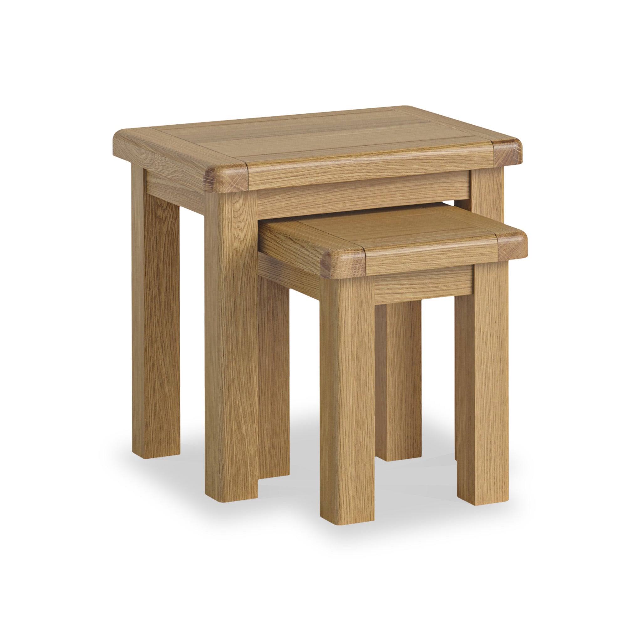 Portland Oak Nest Of 2 Tables For Country Chic Living Room Roseland