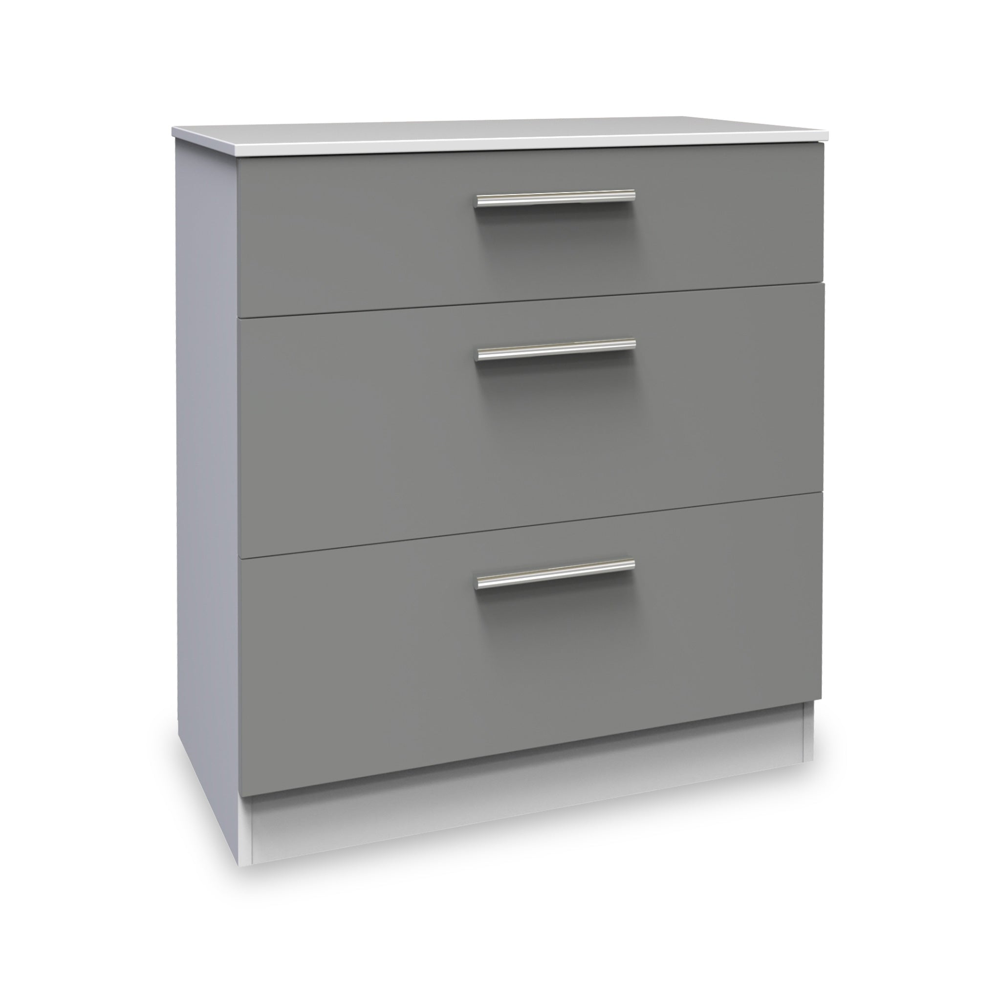 Blakely White Grey Two Tone 3 Drawer Deep Chest Roseland