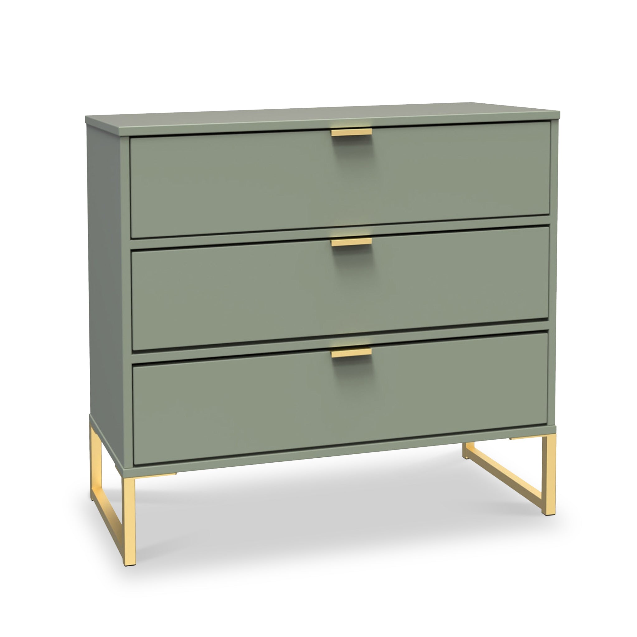 Hudson Contemporary 3 Drawer Chest Unit In Grey White Black Or Olive For Bedroom