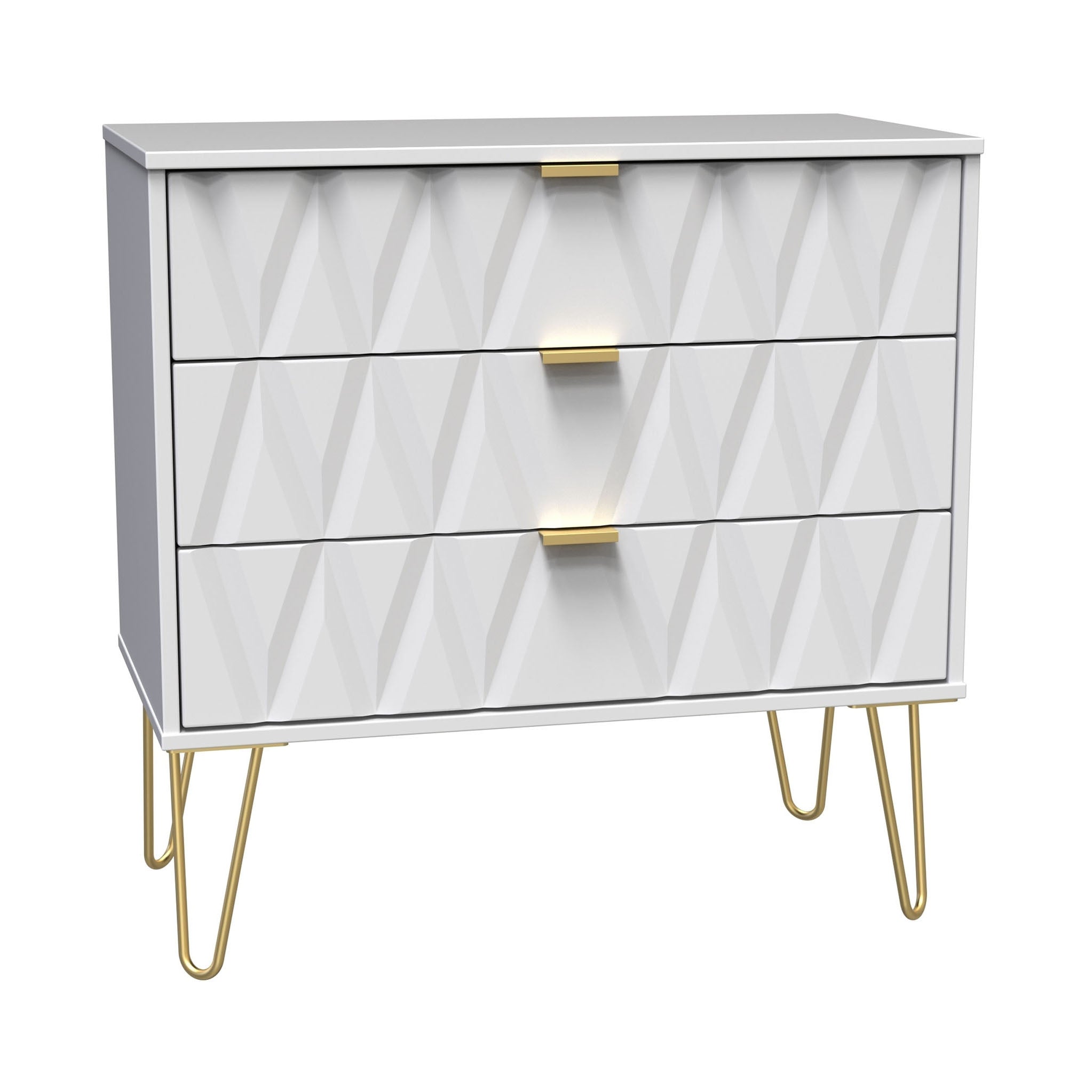 Geo 3 Drawer Chest With Gold Hairpin Legs Roseland