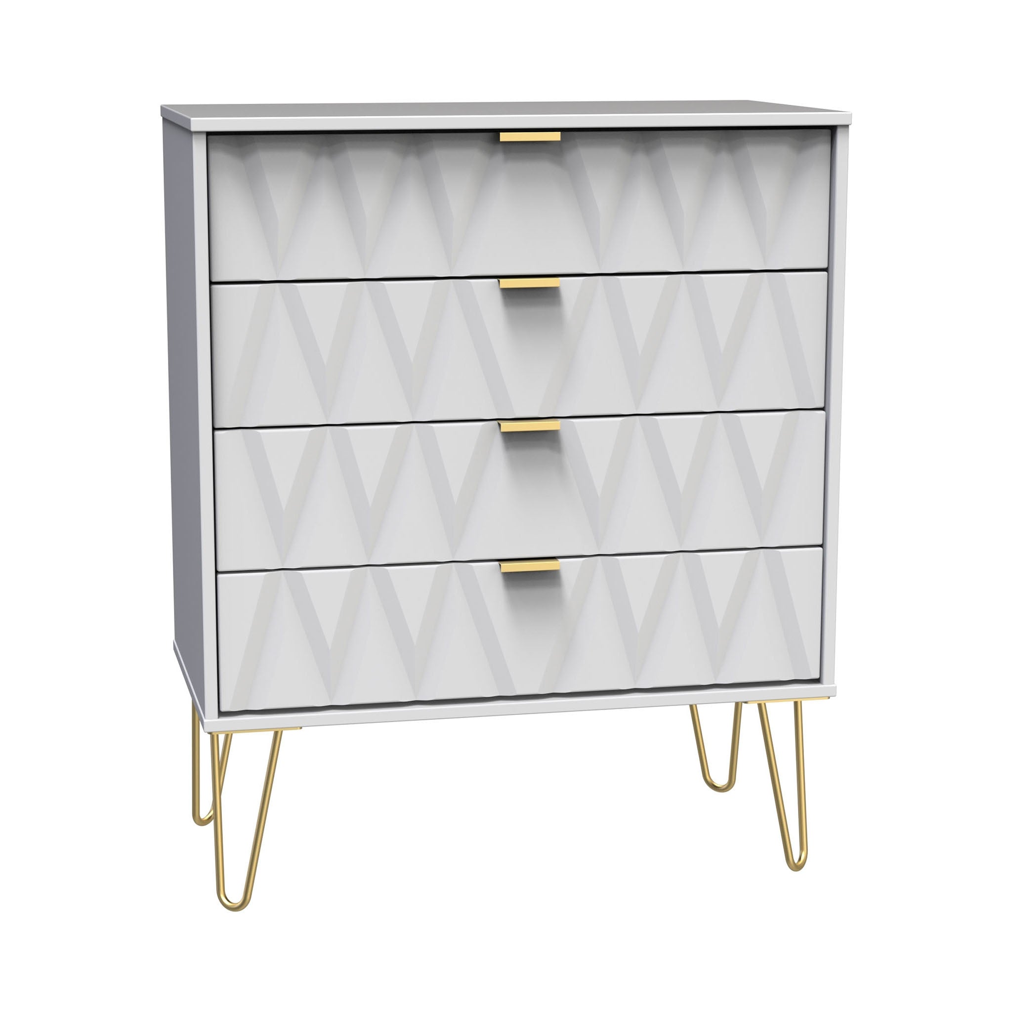 Geo 4 Drawer Chest With Gold Hairpin Legs Roseland