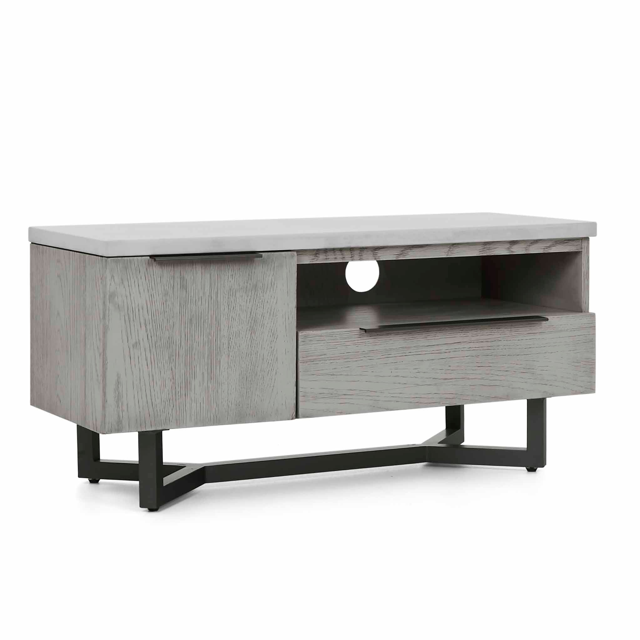 Epsom Industrial 90cm Small Tv Unit Concrete Effect Wood Roseland